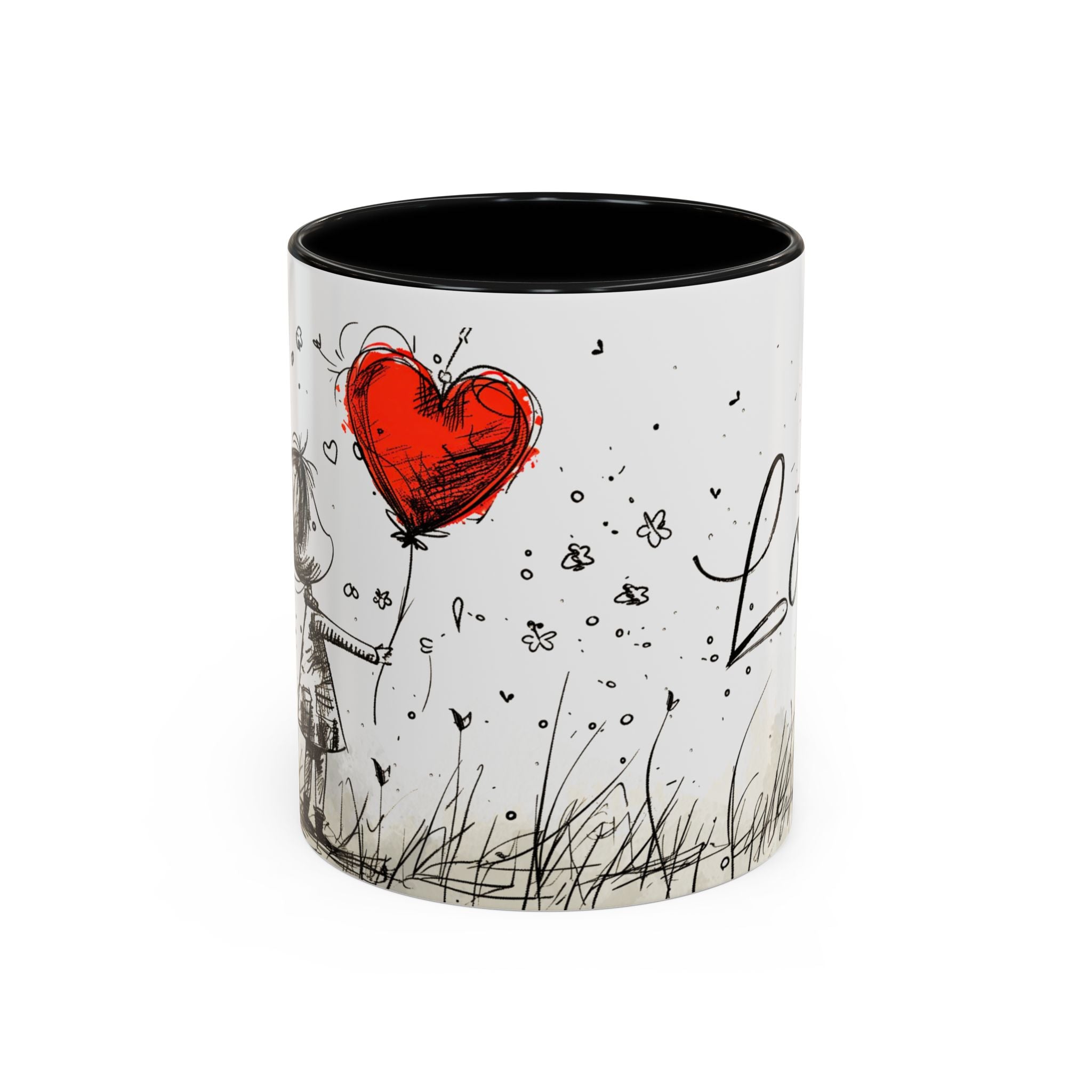 Love Heart Sketch Ceramic Coffee Mug | Gallory Hive