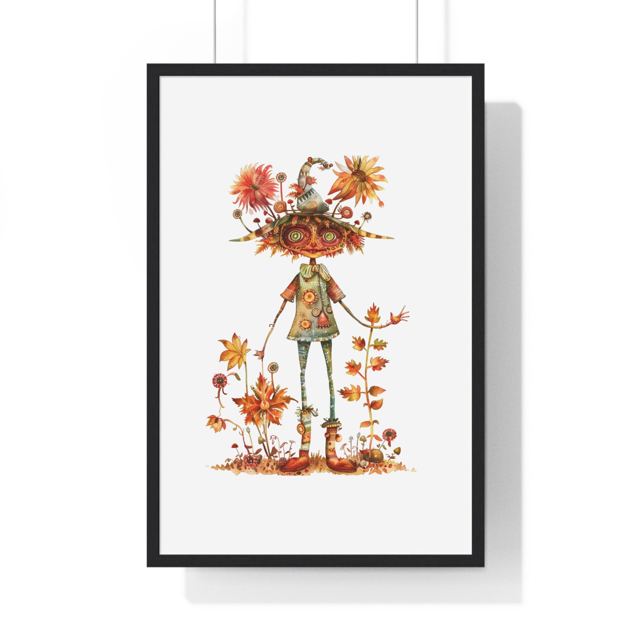 Eccentric Autumn Wizard Wooden Framed Wall Art