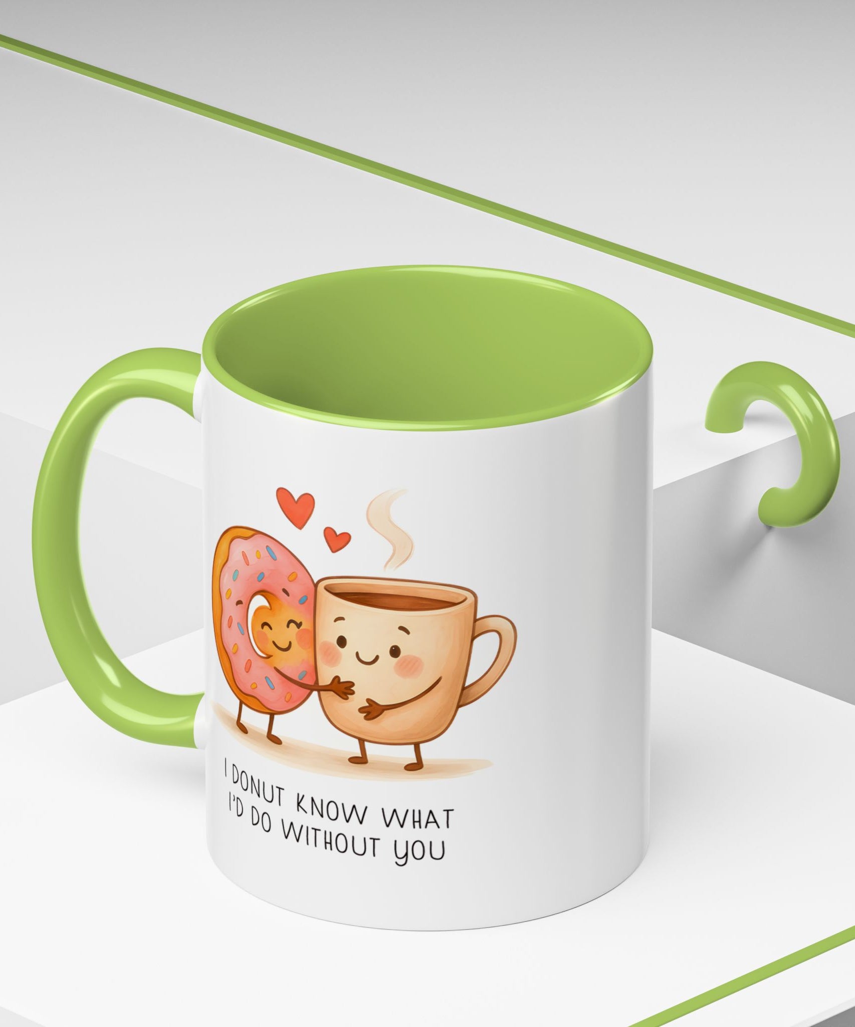 Cute Donut and Coffee Love Ceramic Mug | Gallory Hive