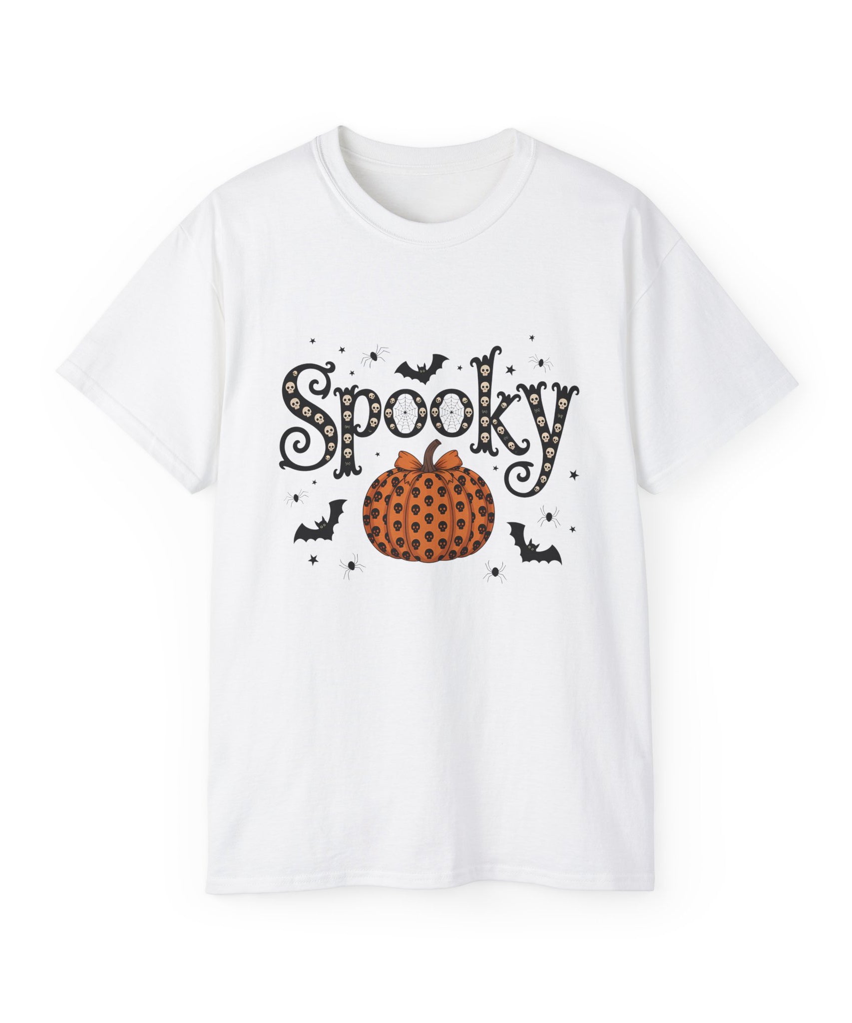 Spooky Skull Pumpkin Halloween T-Shirt | Gallory Hive