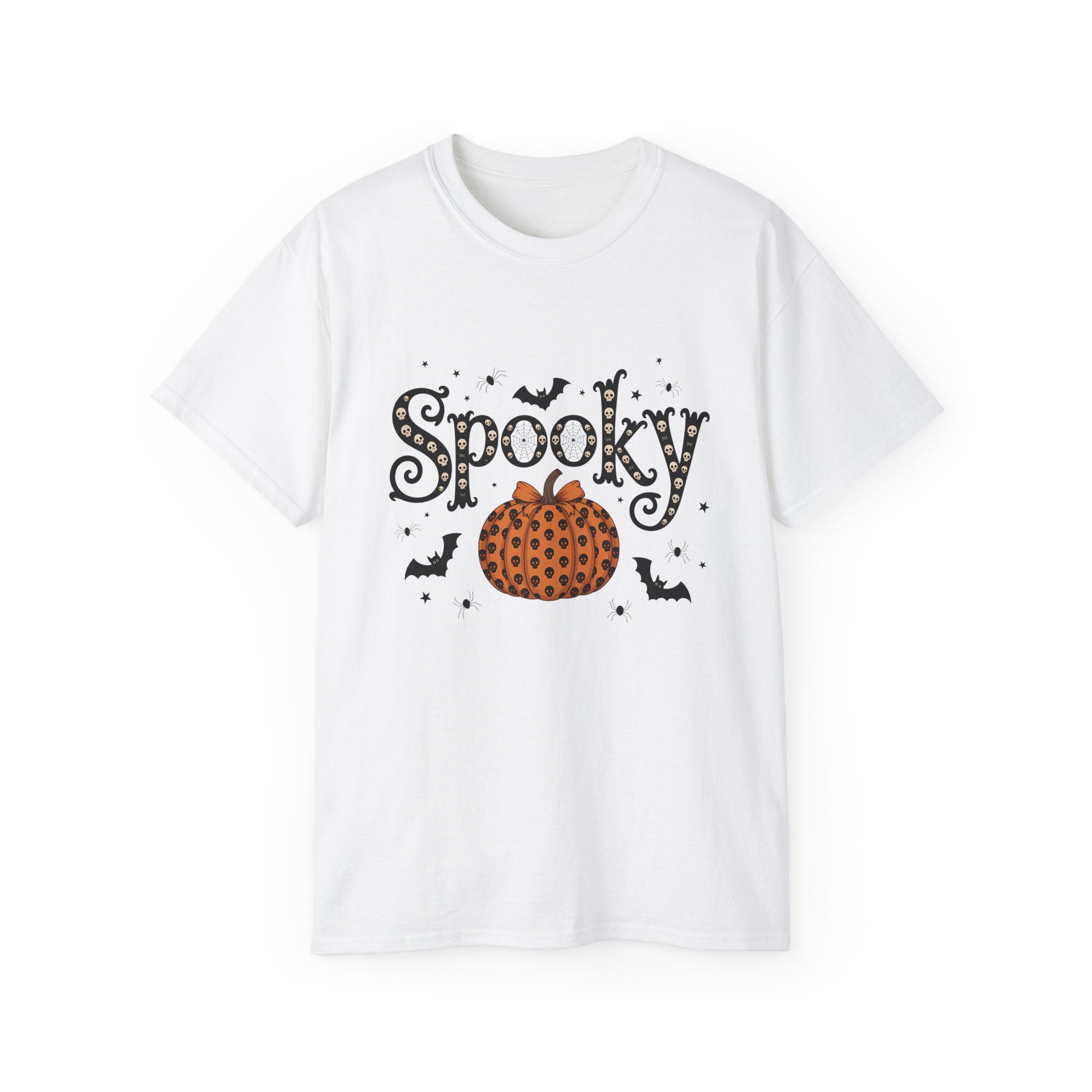 Spooky Skull Pumpkin Halloween T-Shirt | Gallory Hive
