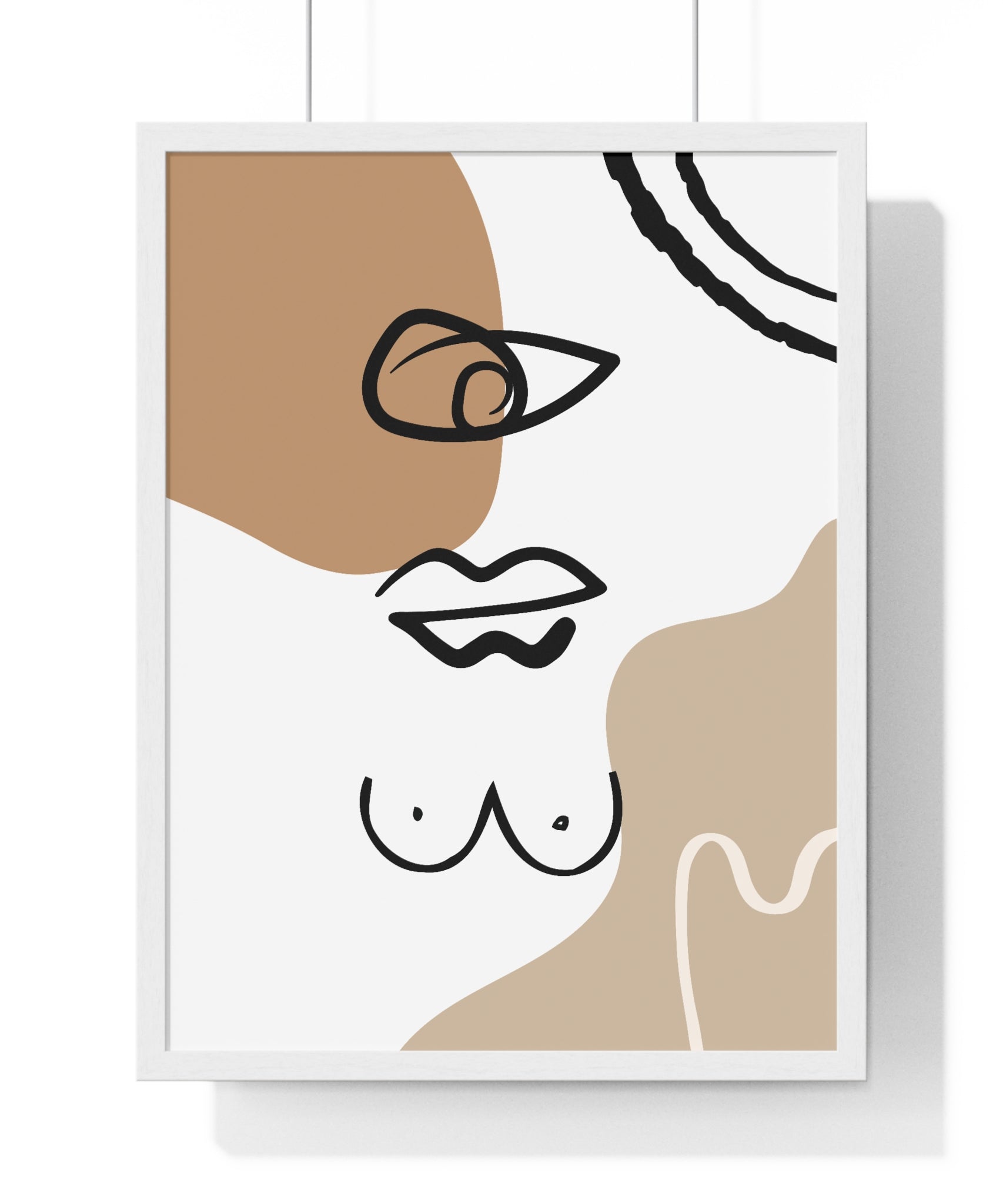 Abstract Human Form Art – Framed Line Drawing | Gallory Hive