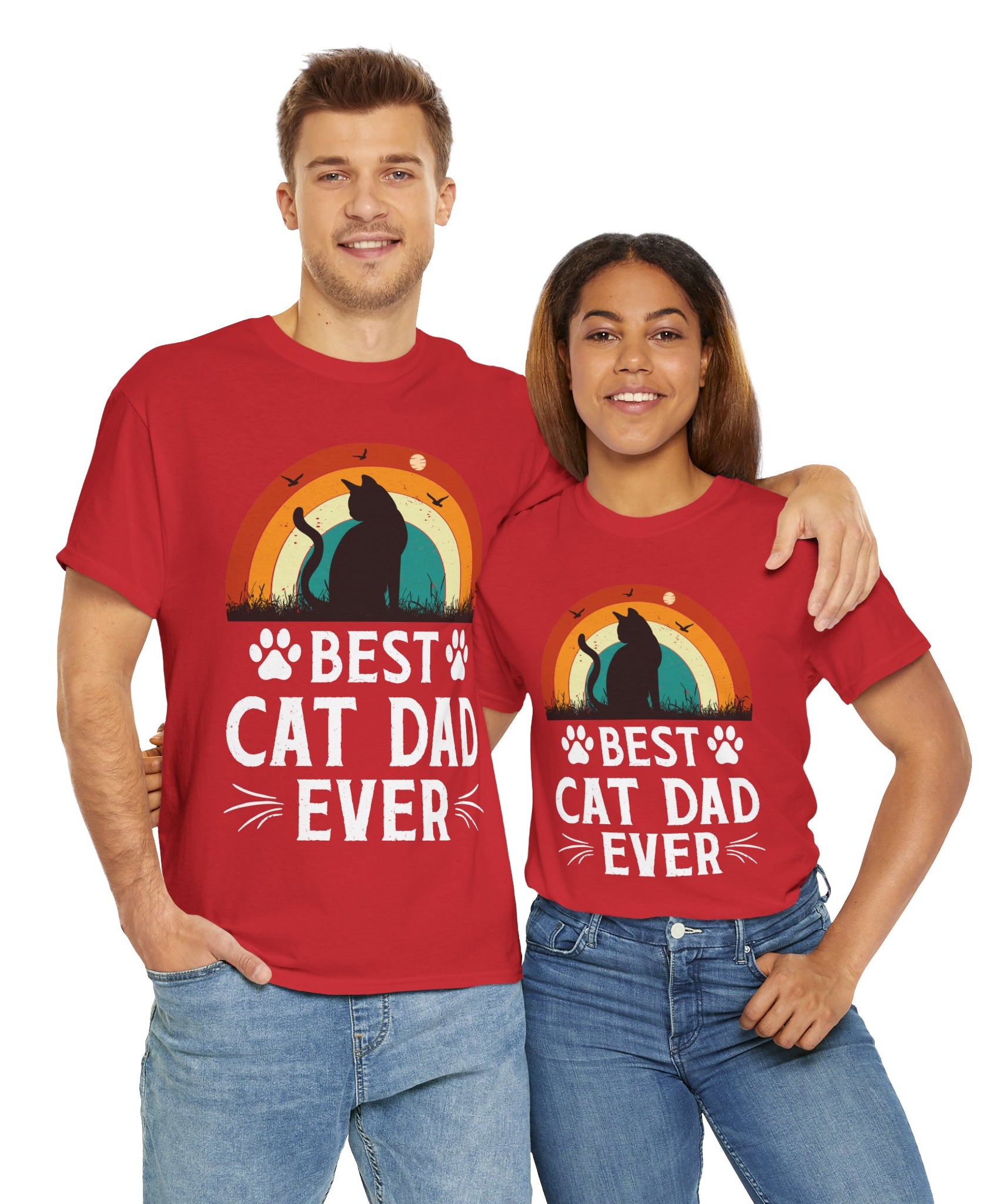 Best Cat Dad Ever T-Shirt Retro