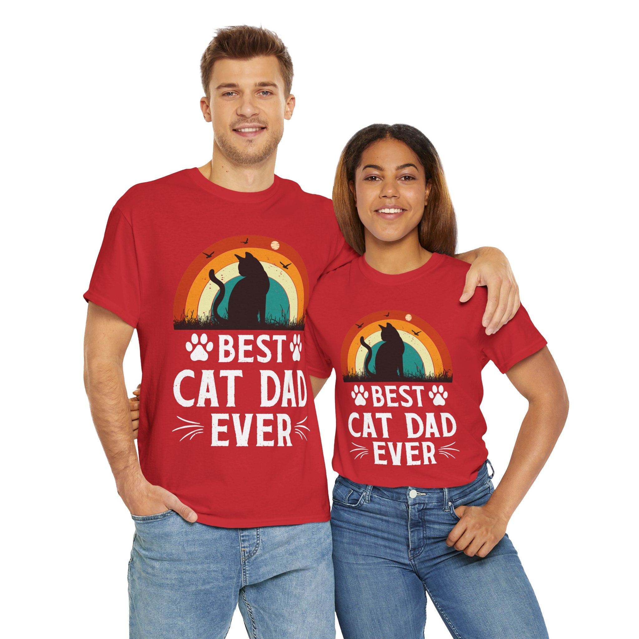 Best Cat Dad Ever T-Shirt Retro