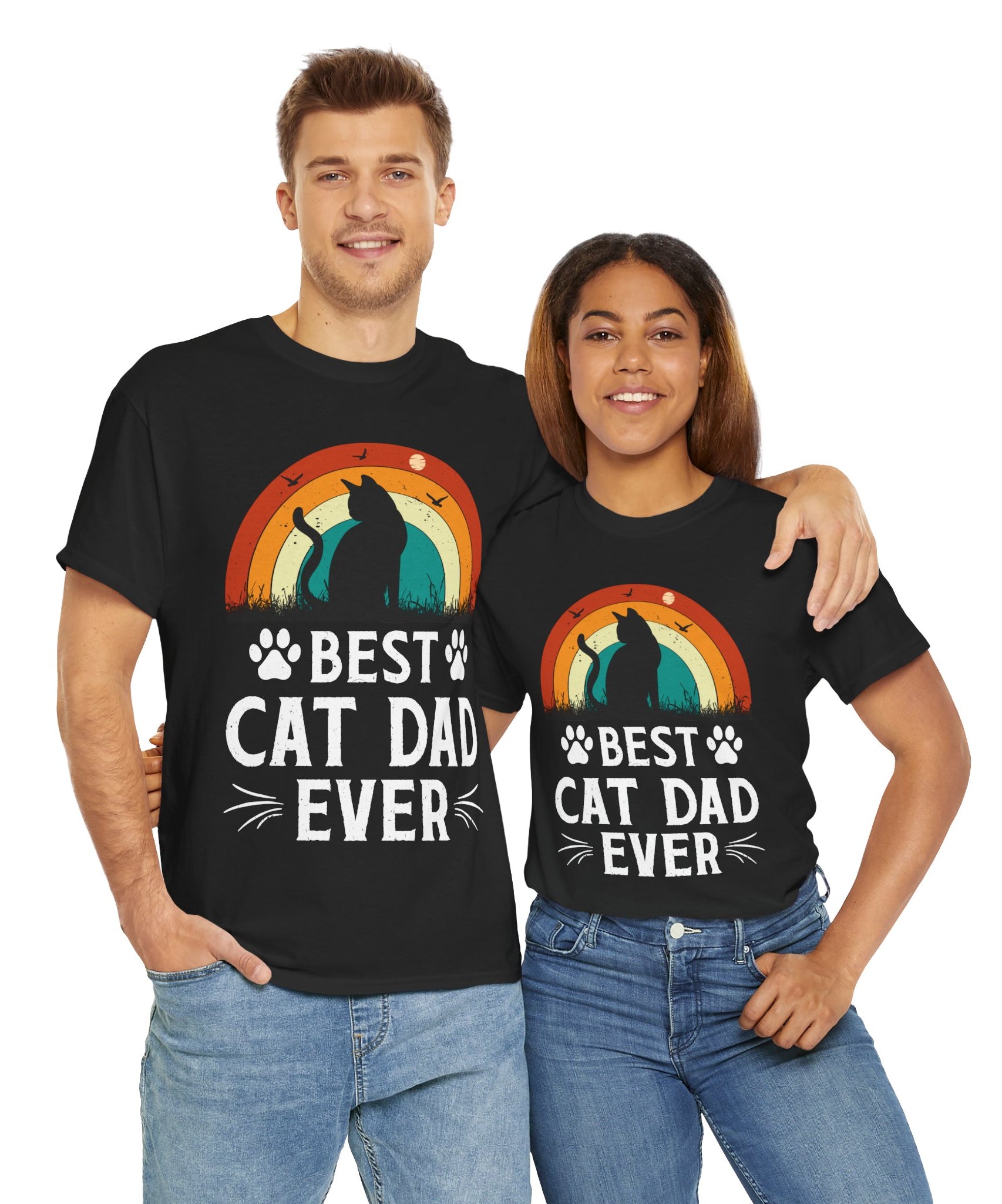 Best Cat Dad Ever T-Shirt Retro