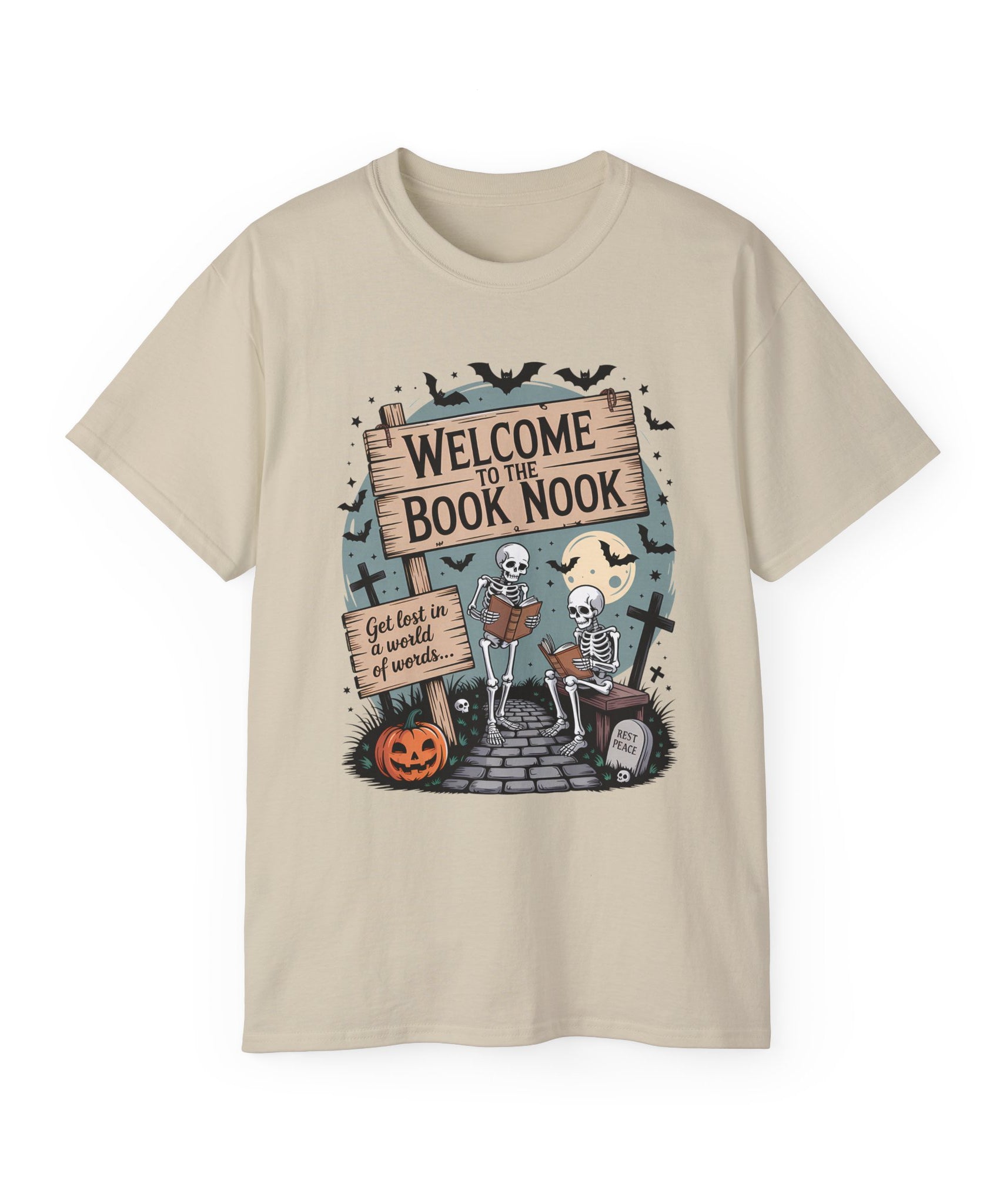 Welcome Book Nook Halloween Skeleton Tee