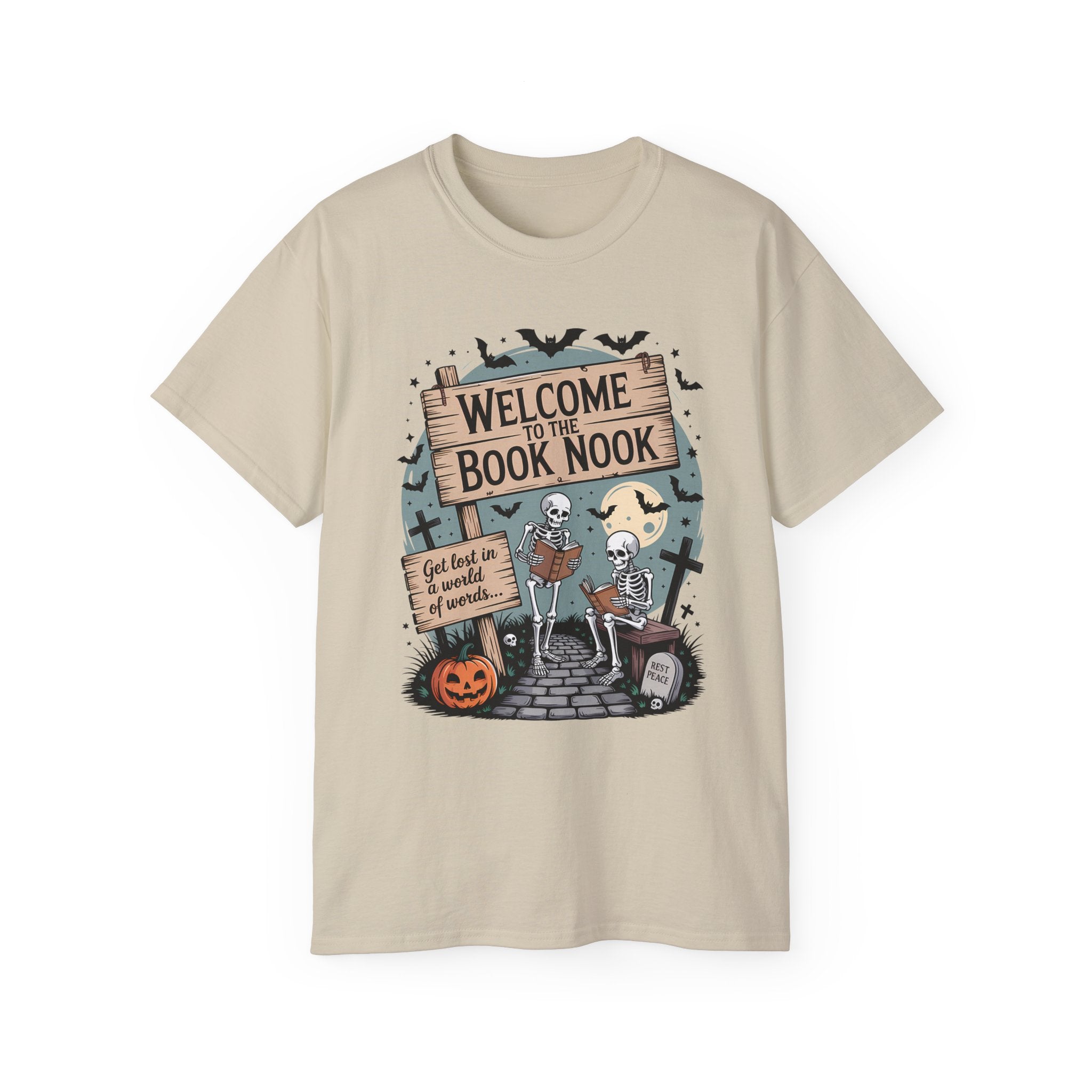Welcome Book Nook Halloween Skeleton Tee