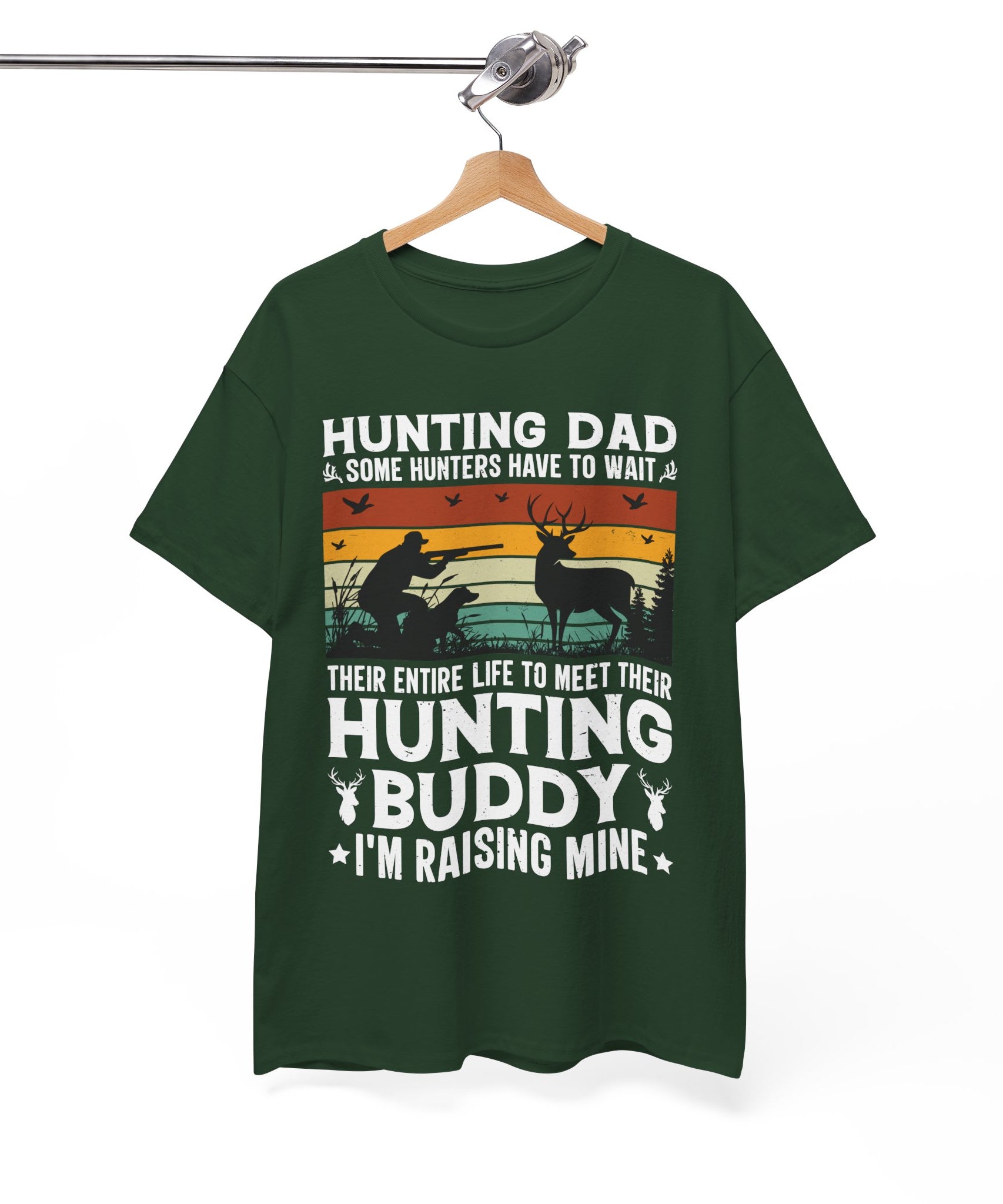 Retro Hunter Tee – Dog, Deer & Rifle Scene