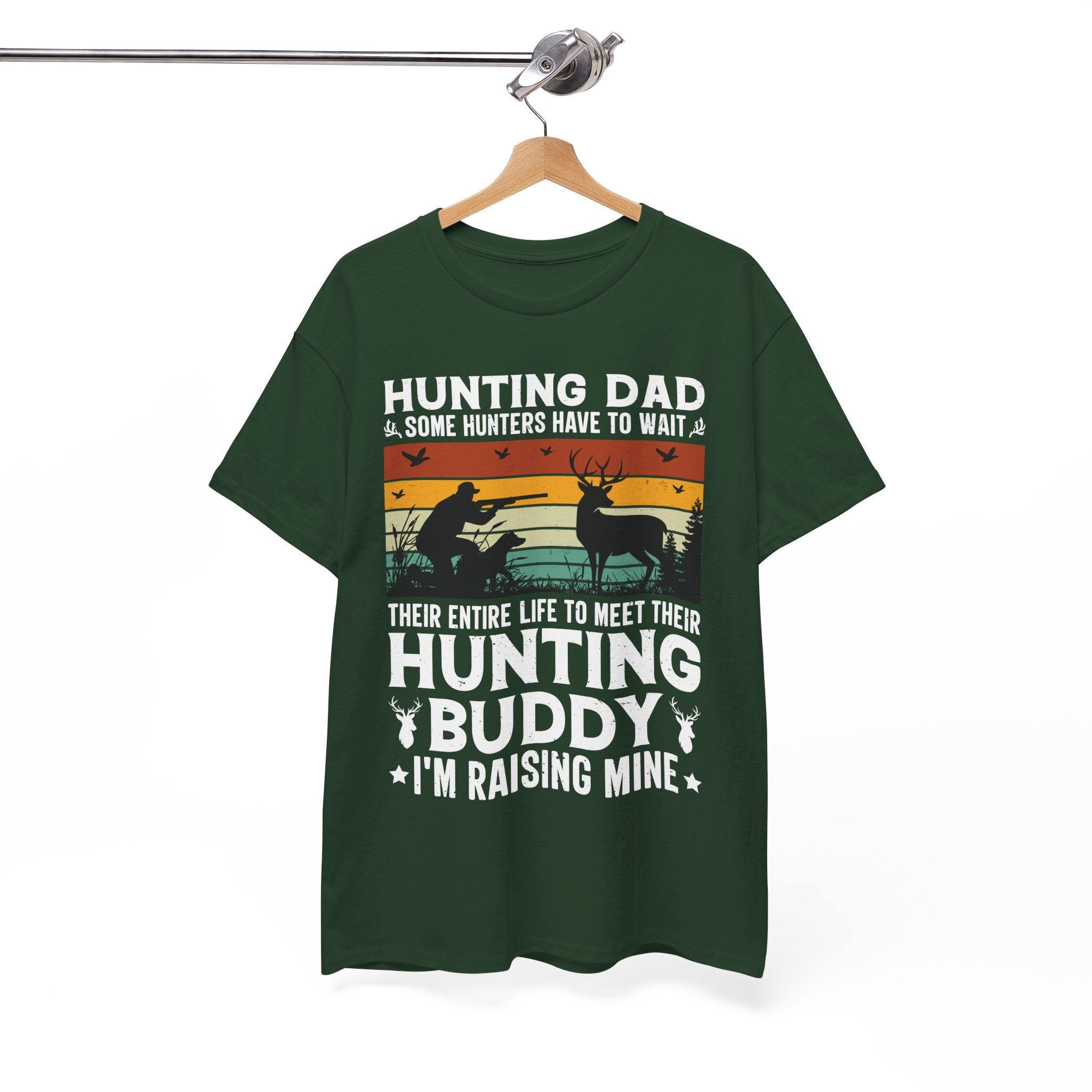 Retro Hunter Tee – Dog, Deer & Rifle Scene