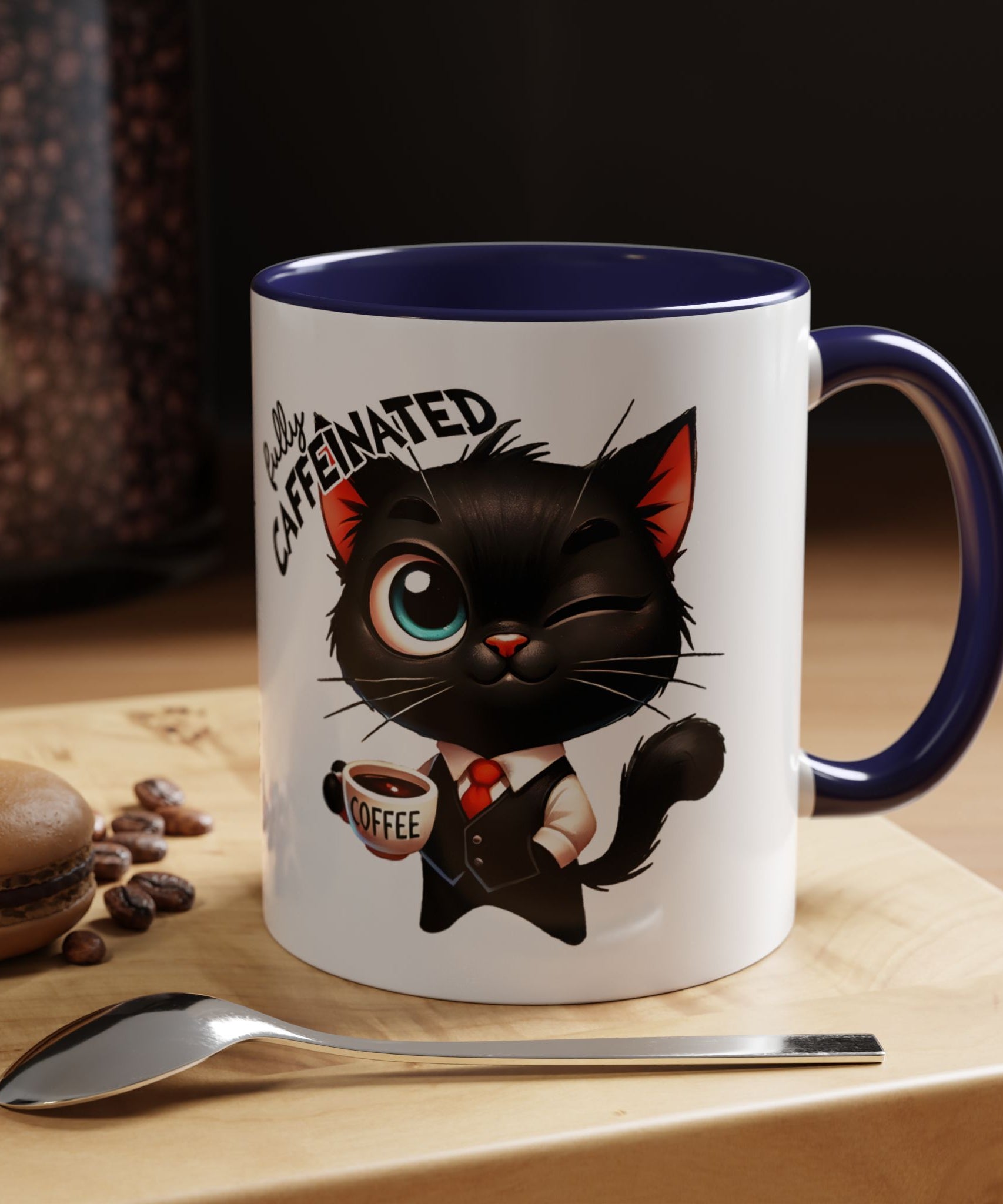 Cute Black Cat Accent Coffee Mug  Gallory Hive
