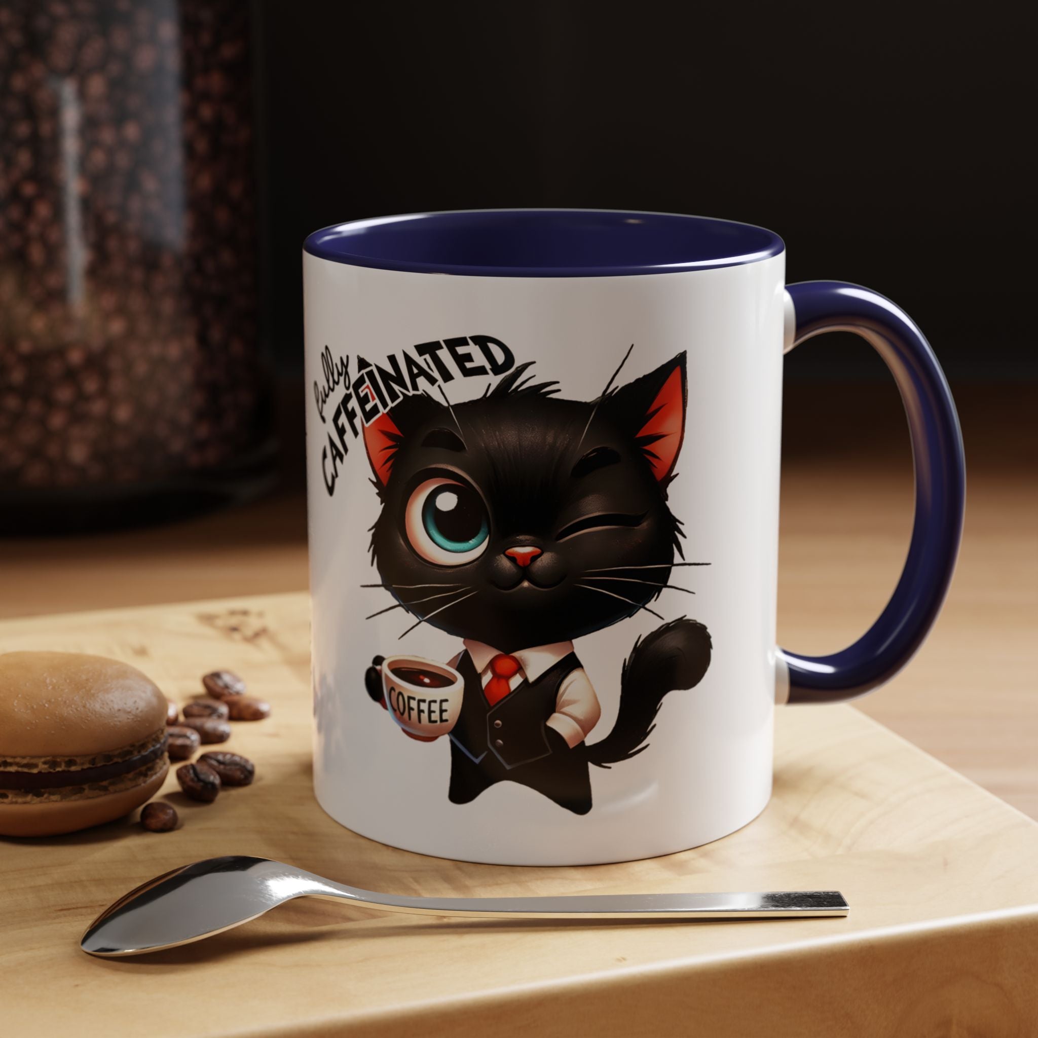 Cute Black Cat Accent Coffee Mug  Gallory Hive