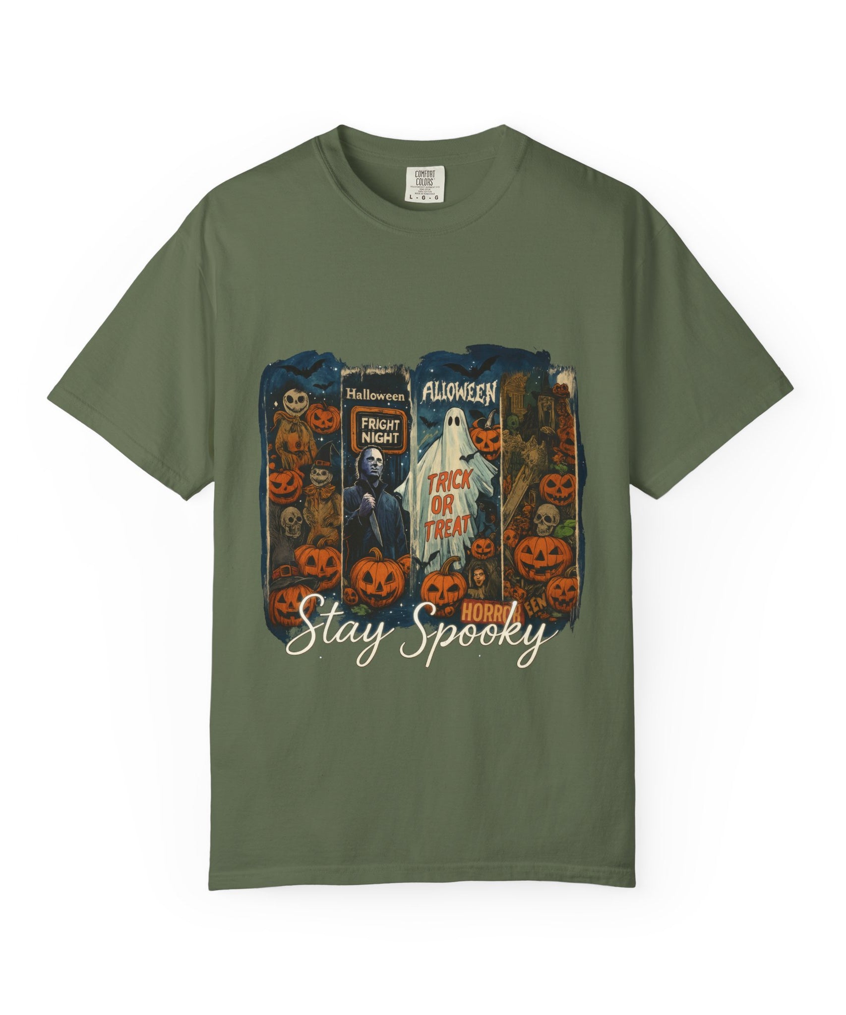 Stay Spooky Halloween Horror T-Shirt – Retro Slasher, Ghost, Pumpkins & Fright Night Design - Gallory Hive