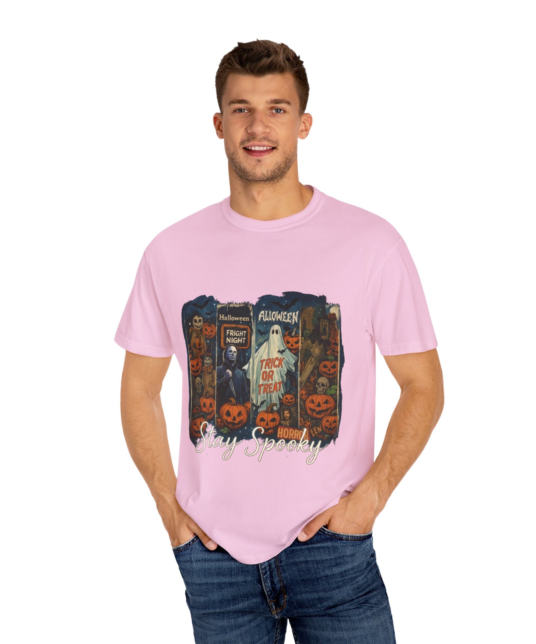 Stay Spooky Halloween Horror T-Shirt – Retro Slasher, Ghost, Pumpkins & Fright Night Design - Gallory Hive