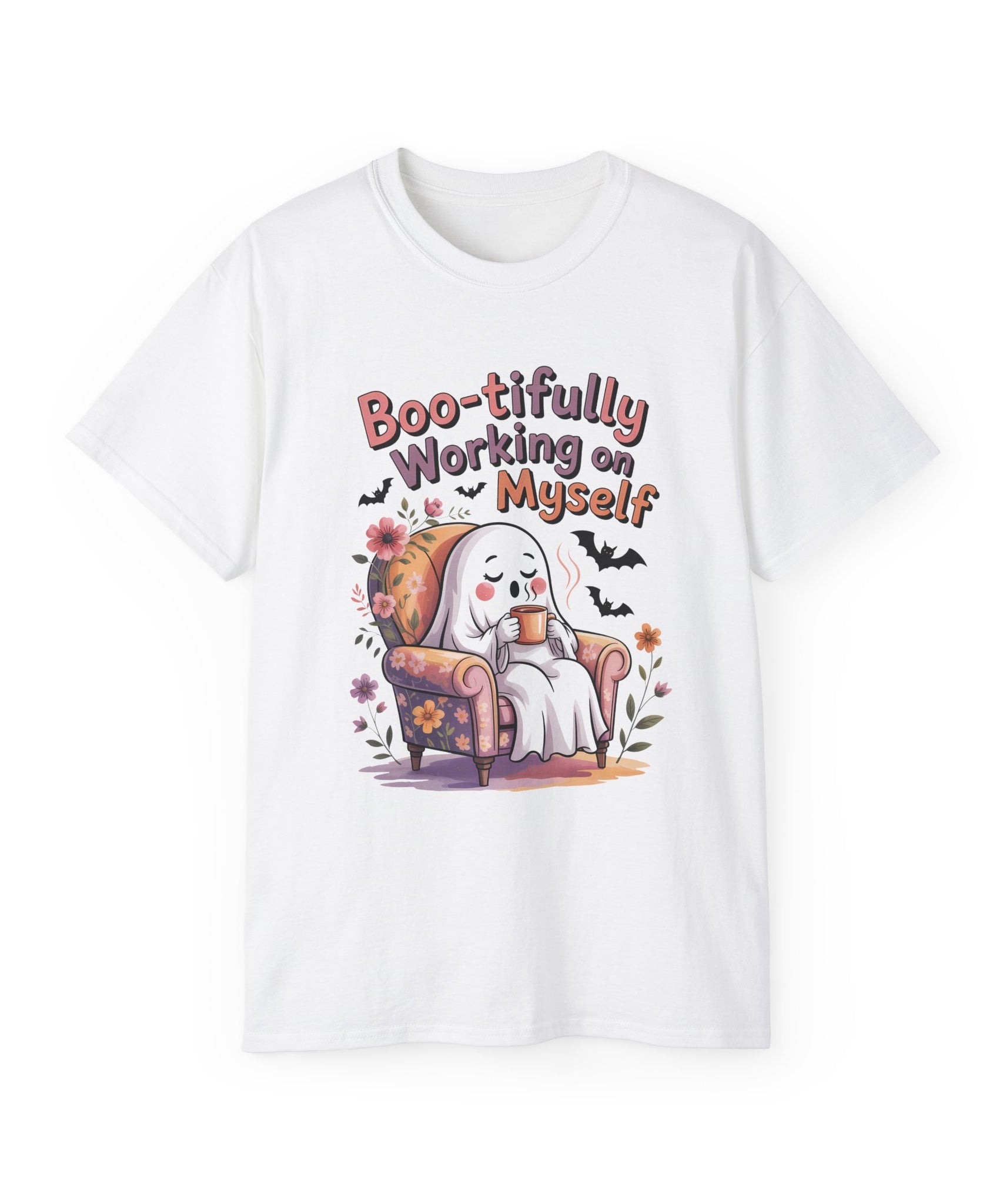 Cute Ghost Working on Myself Tee | Gallory Hive