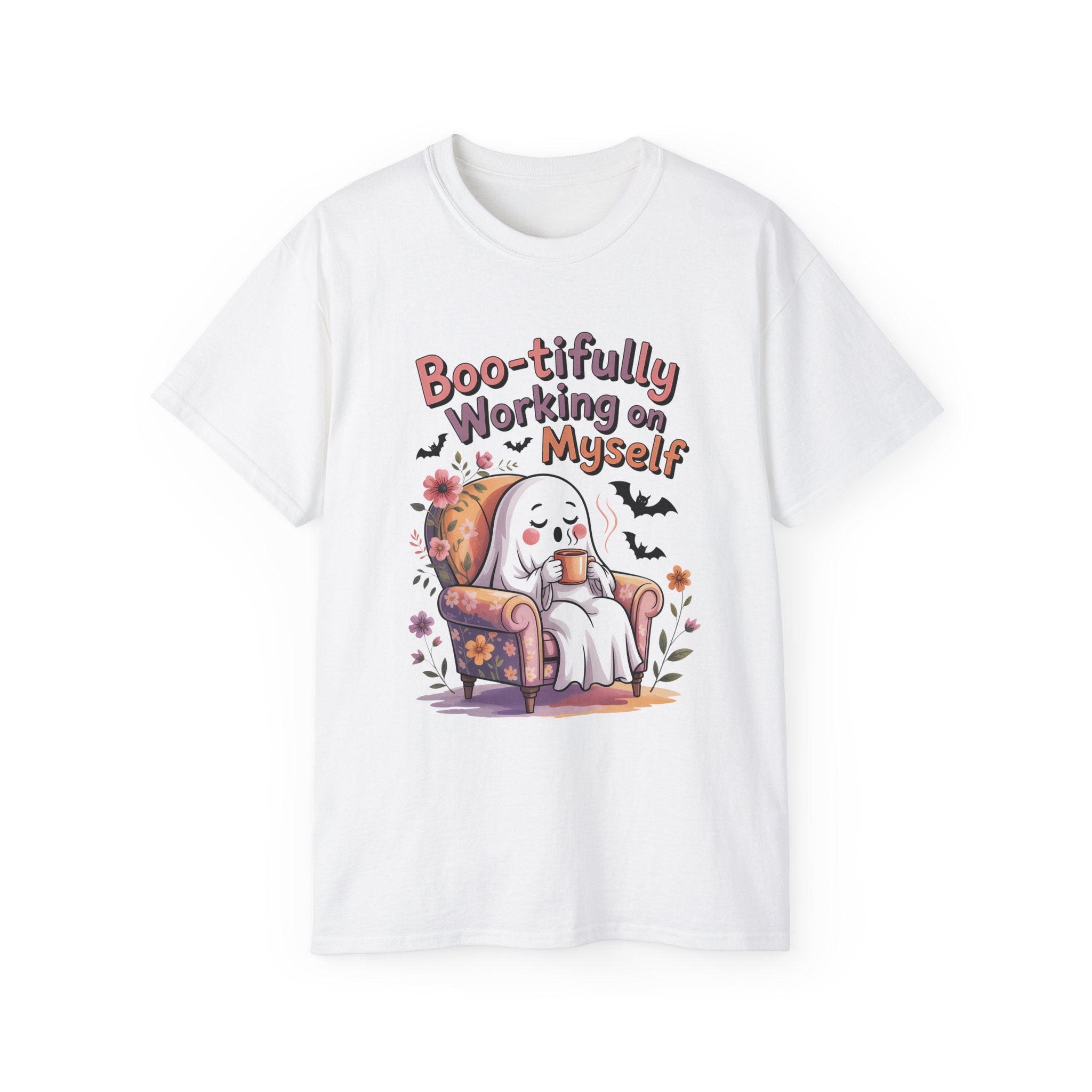 Cute Ghost Working on Myself Tee | Gallory Hive