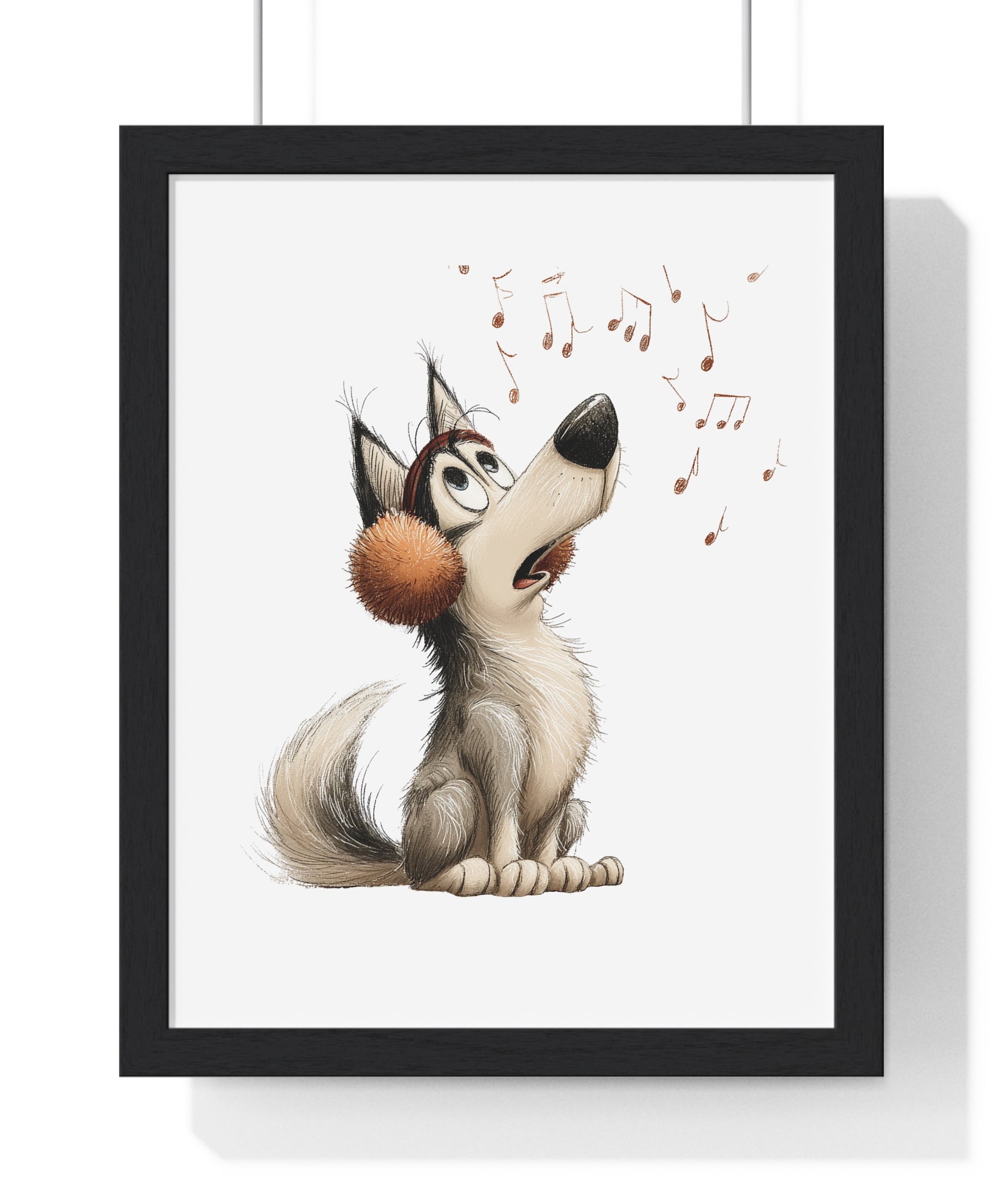 Quirky Christmas Dog – Museum-Quality Matte Paper Wooden Framed Poster