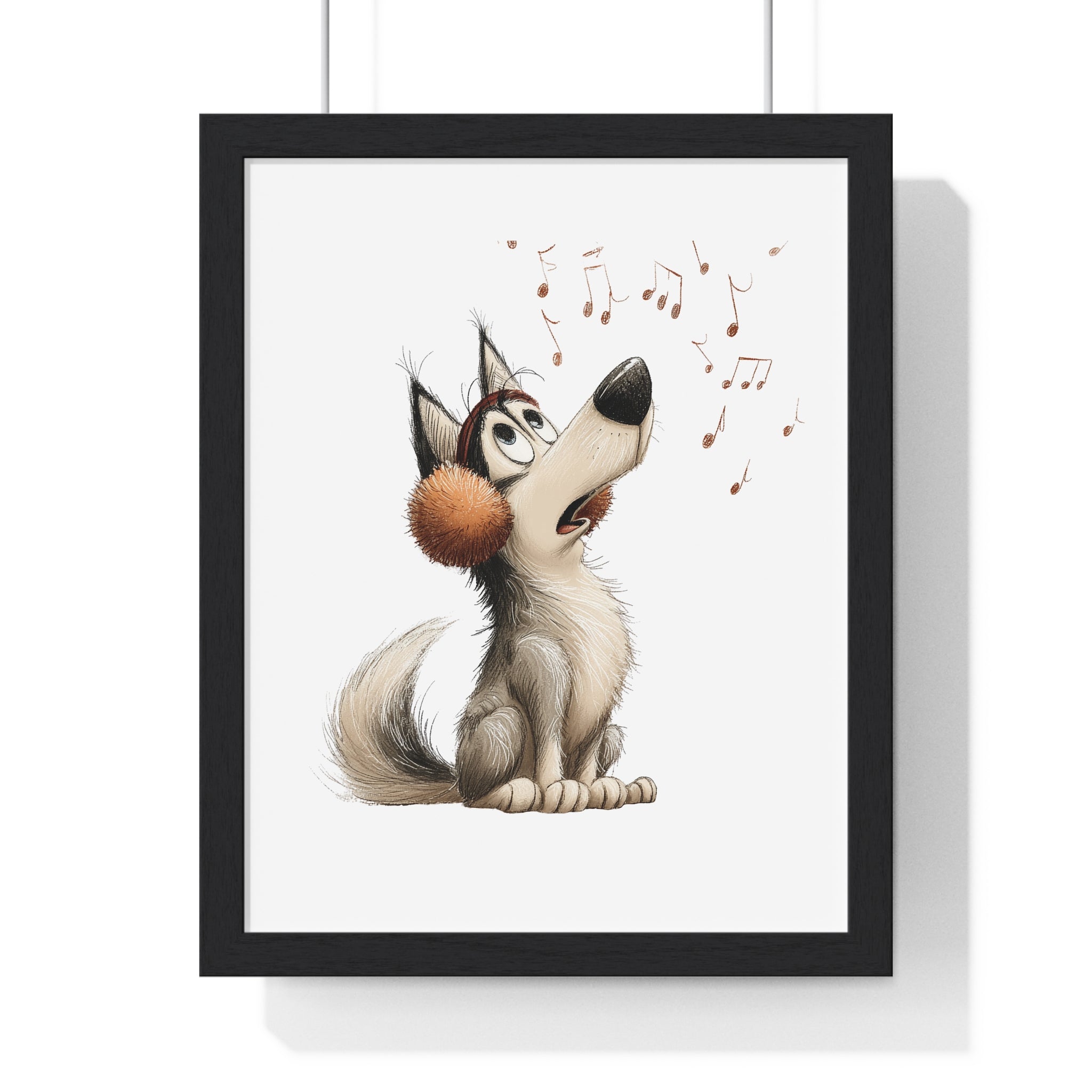 Quirky Christmas Dog – Museum-Quality Matte Paper Wooden Framed Poster - Gallory Hive