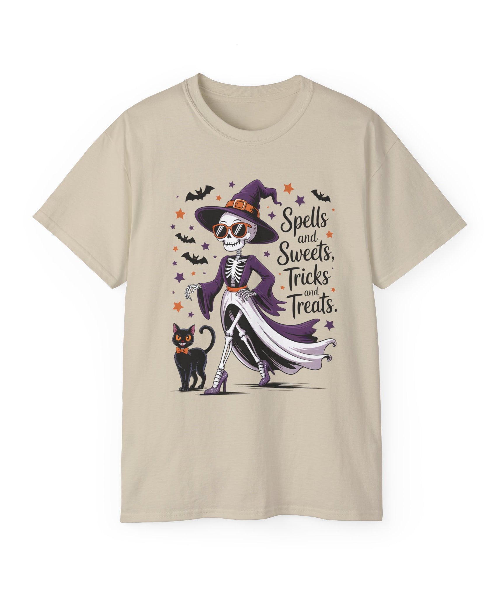 Spooky Skeleton Halloween Witch T-Shirt | Gallory Hive