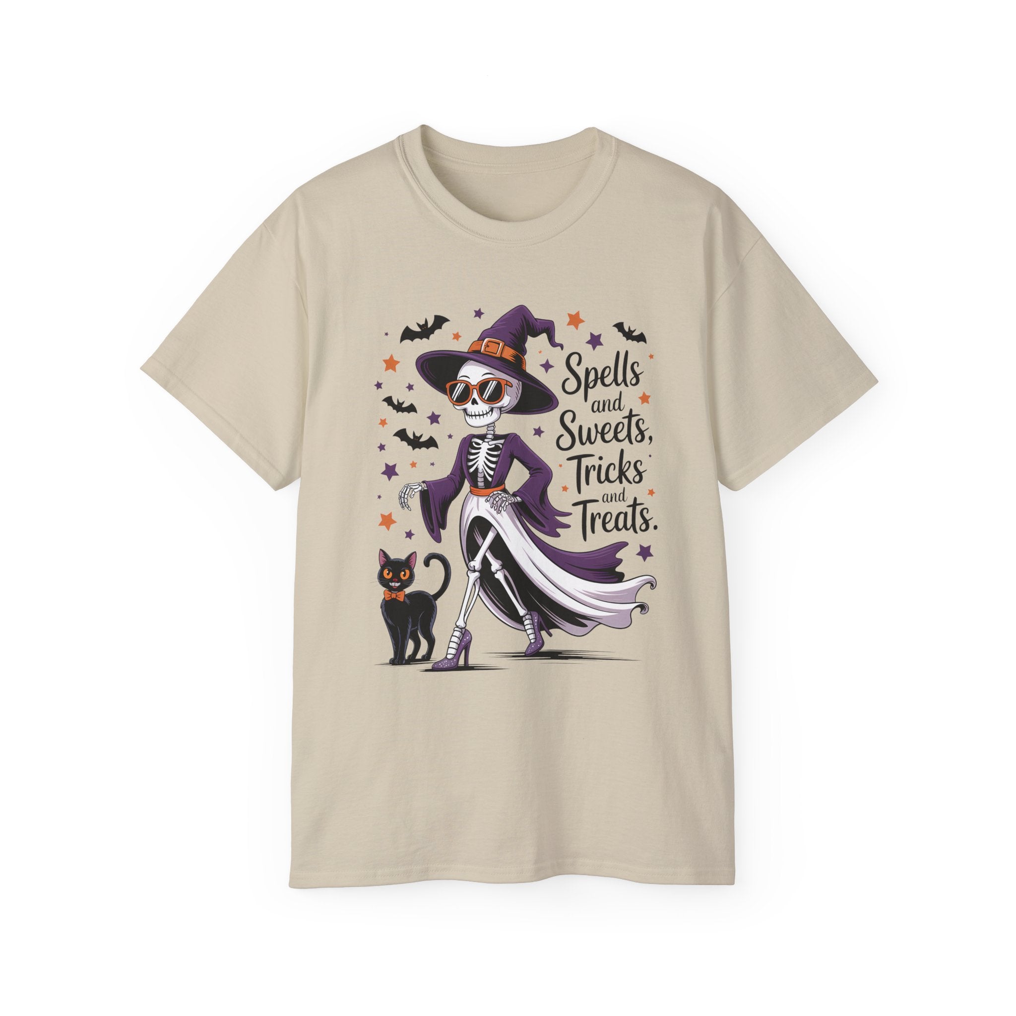 Spooky Skeleton Halloween Witch T-Shirt | Gallory Hive