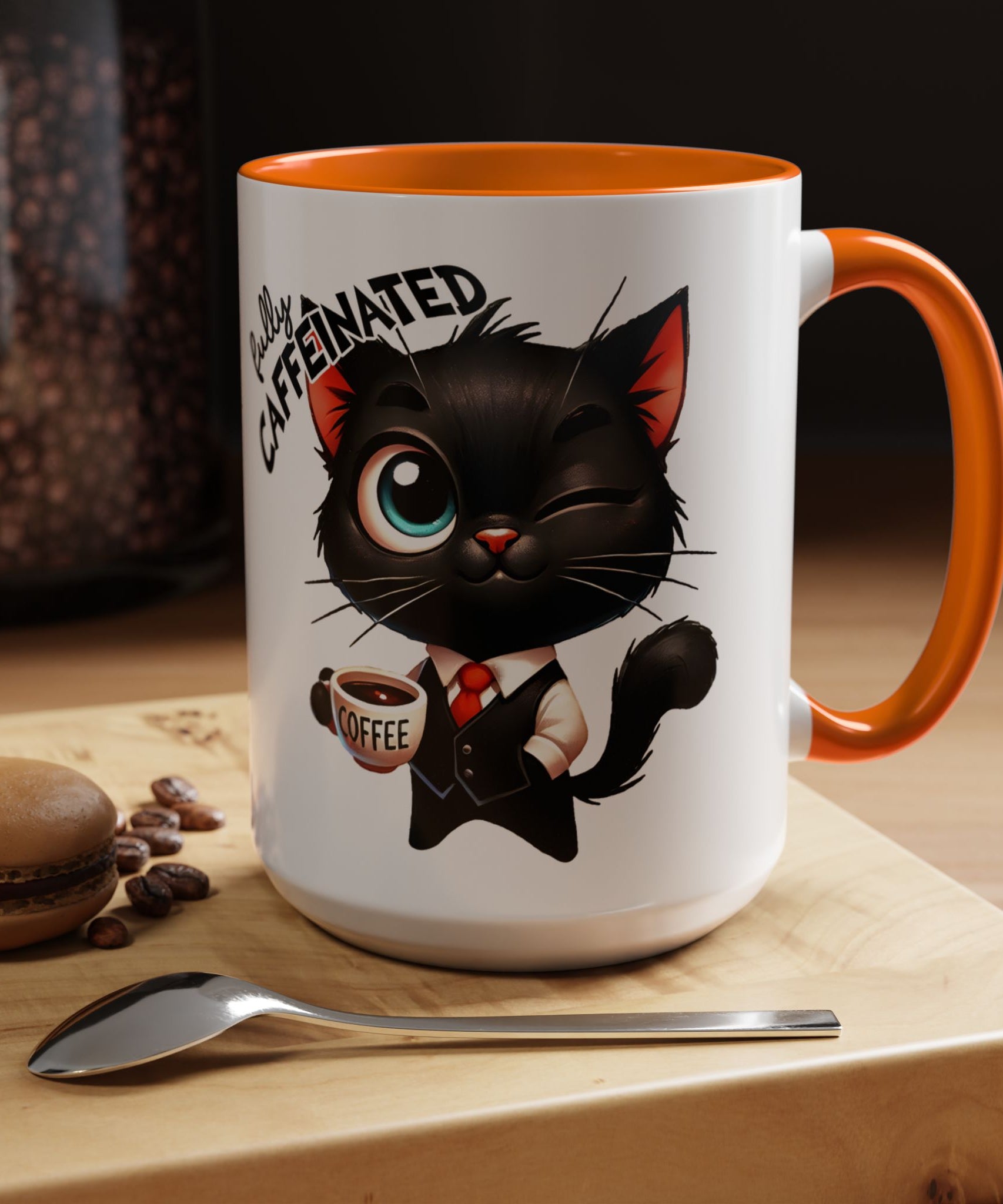 Cute Black Cat Accent Coffee Mug  Gallory Hive