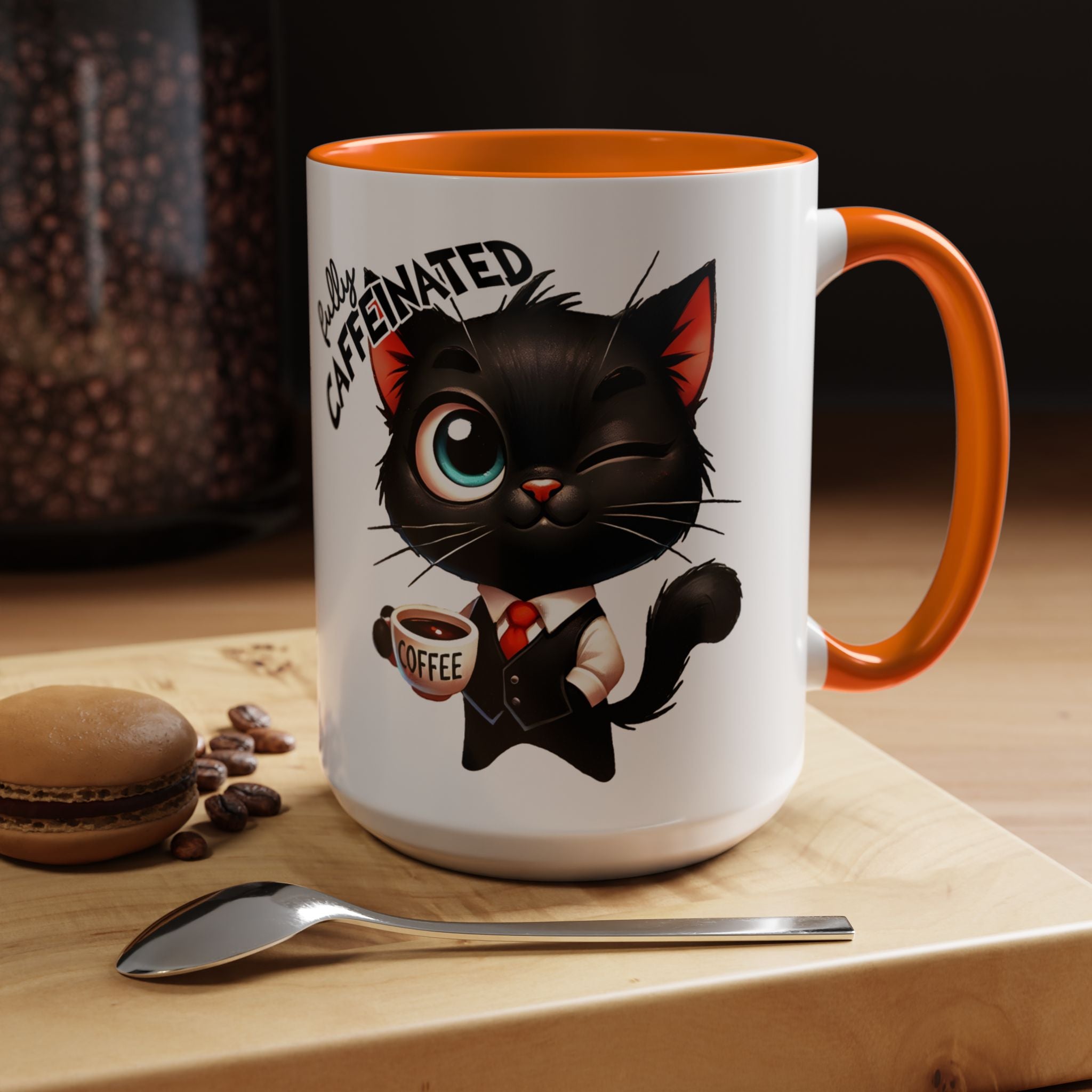 Cute Black Cat Accent Coffee Mug  Gallory Hive
