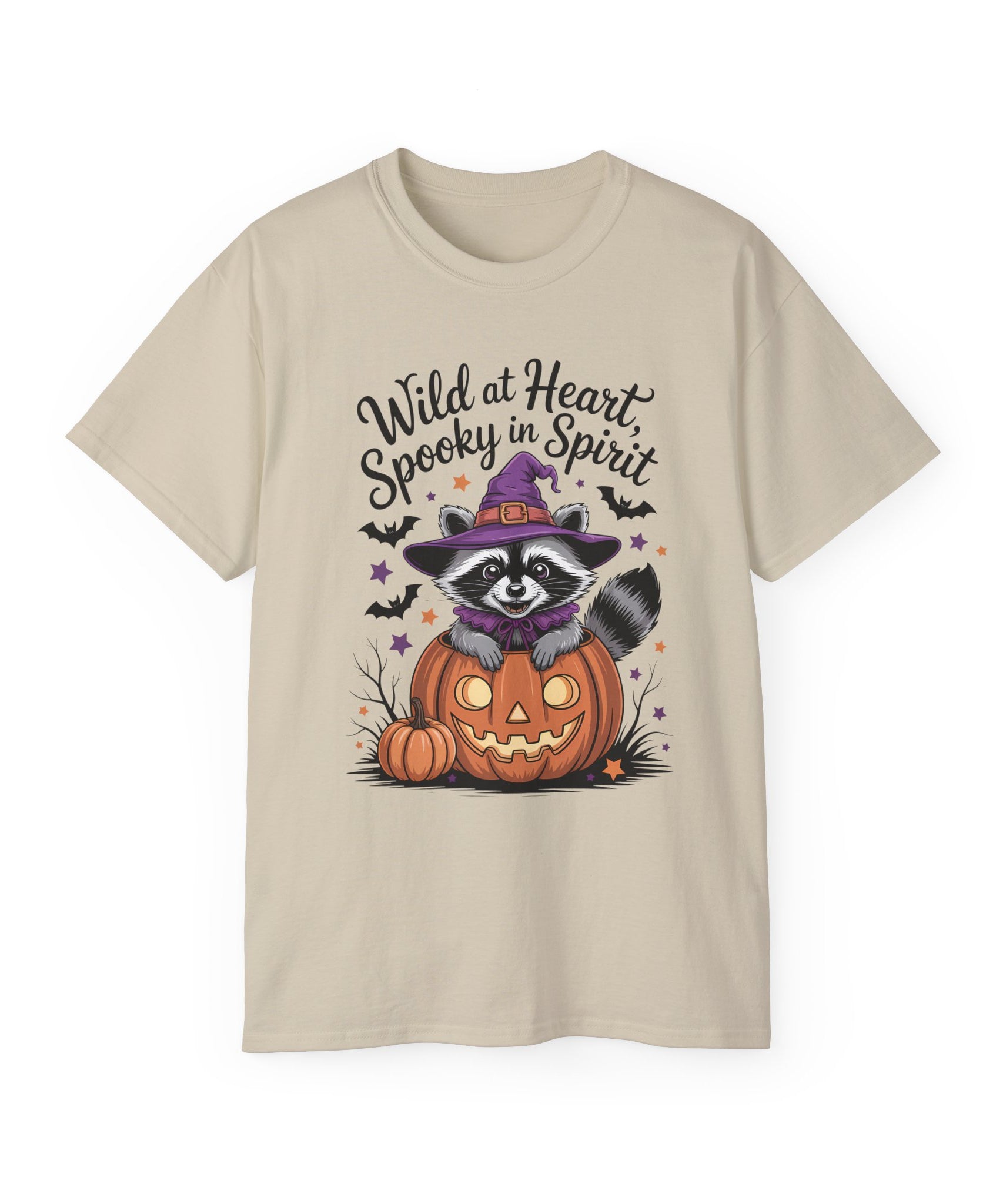 Spooky Raccoon in Pumpkin T-Shirt ~ Gallory Hive
