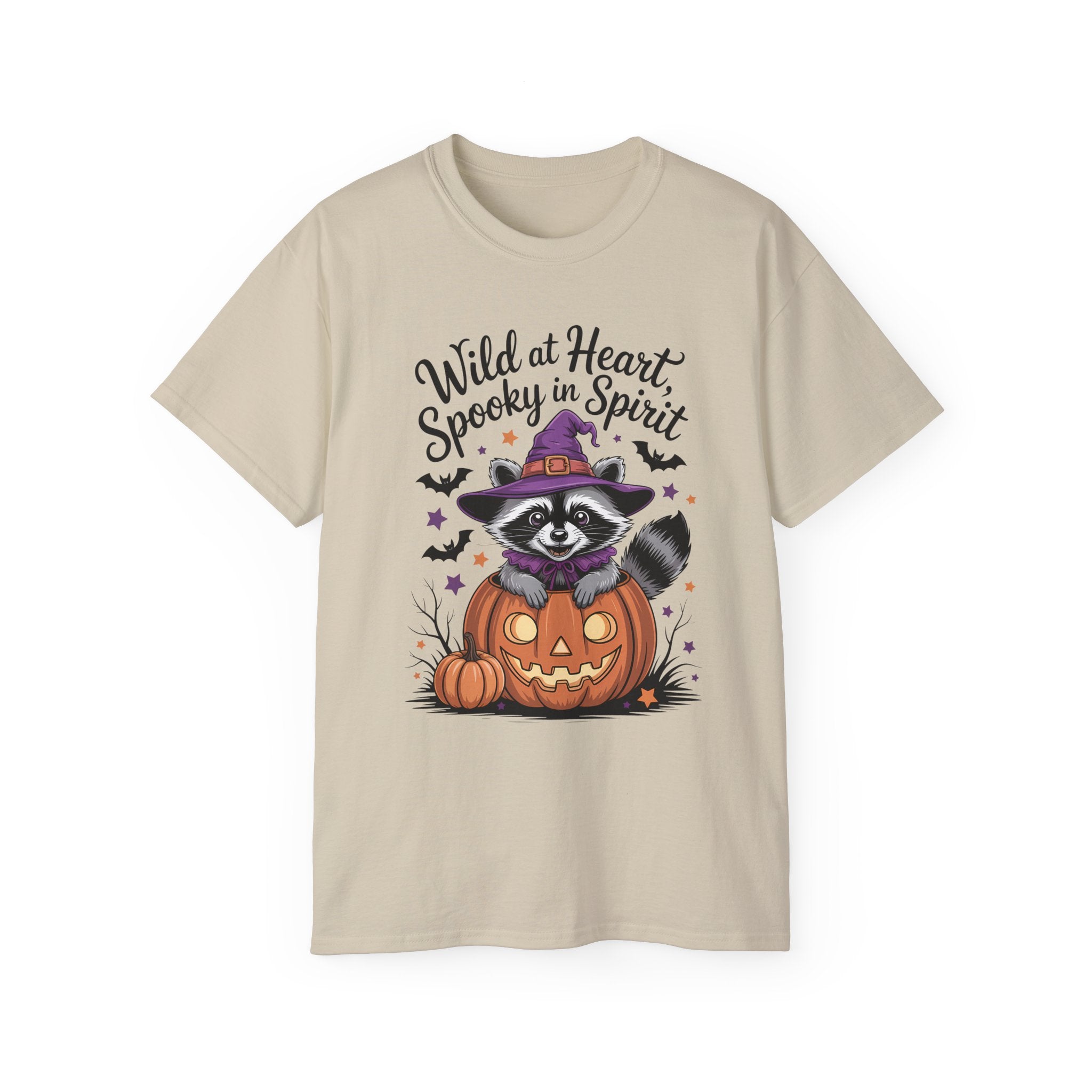 Spooky Raccoon in Pumpkin T-Shirt ~ Gallory Hive