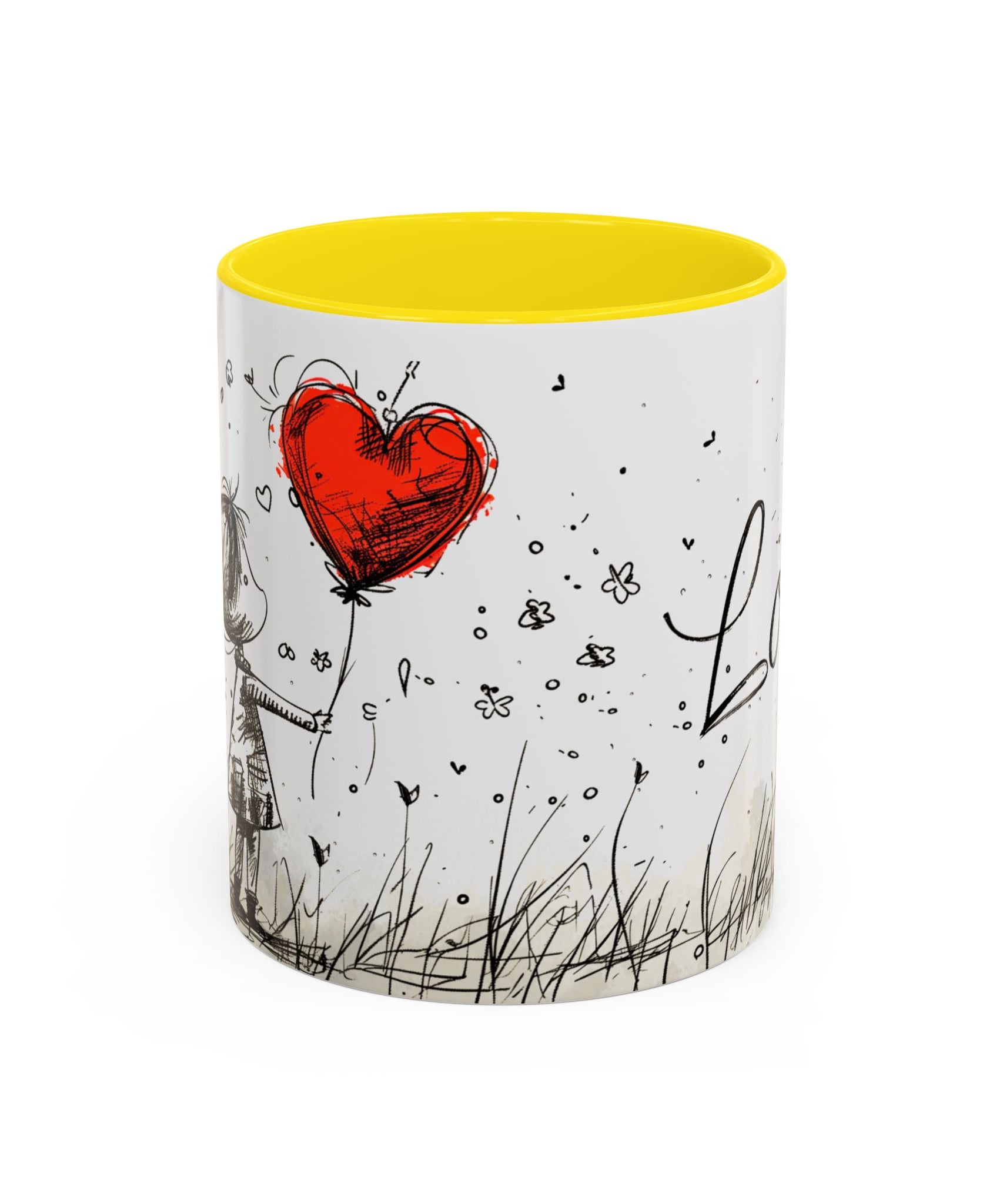 Love Heart Sketch Ceramic Coffee Mug | Gallory Hive