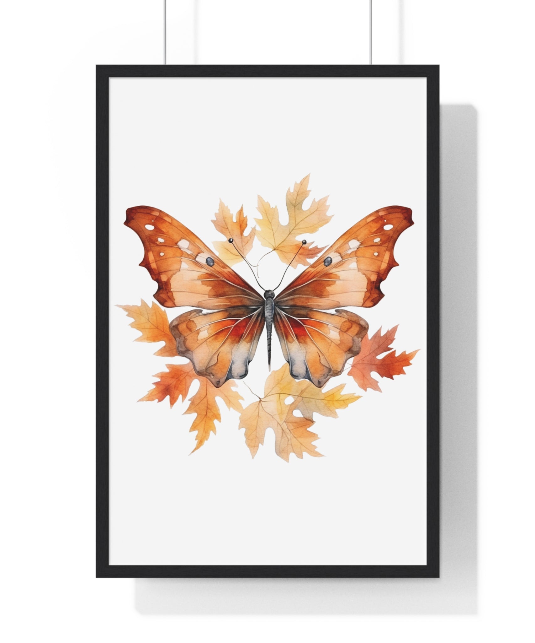 Autumn Butterfly Wall Art – Fall Leaves Circle Print | Gallory Hive
