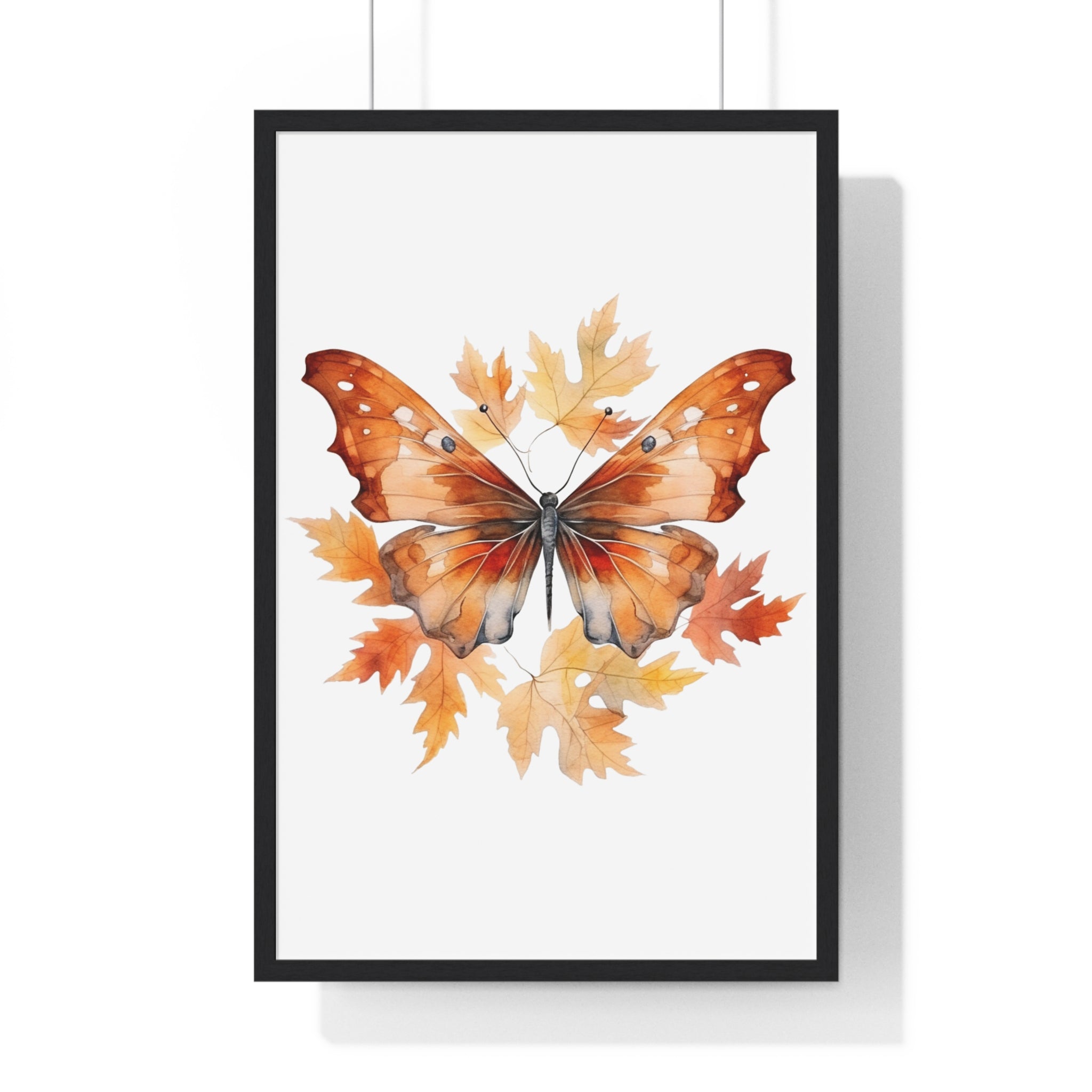 Autumn Butterfly Wall Art – Fall Leaves Circle Print | Gallory Hive