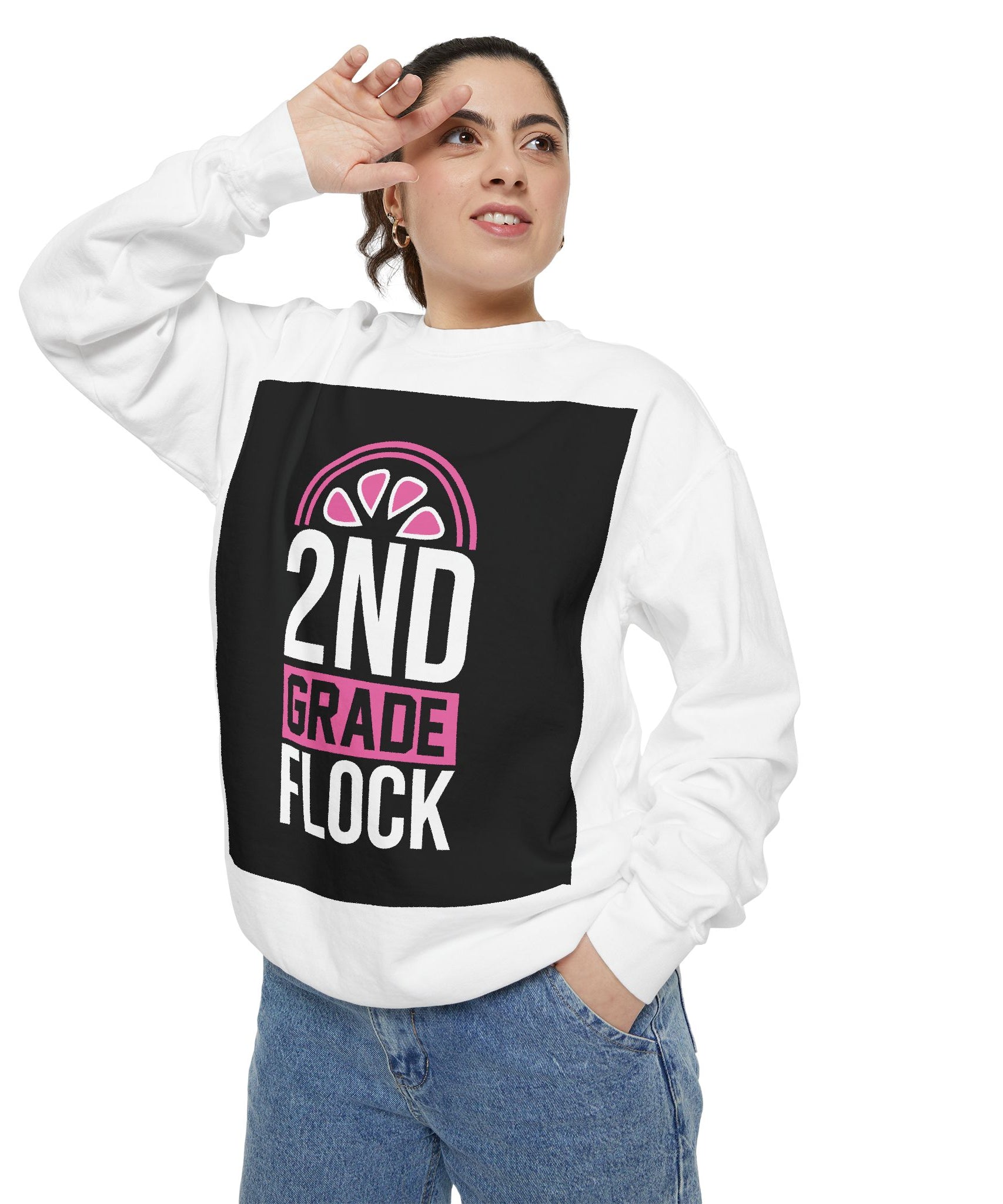 Unisex 2nd Grade Flock Sweatshirt | Perfect for Teachers, Back to School, Classroom, Gift for Kids, Cozy Style