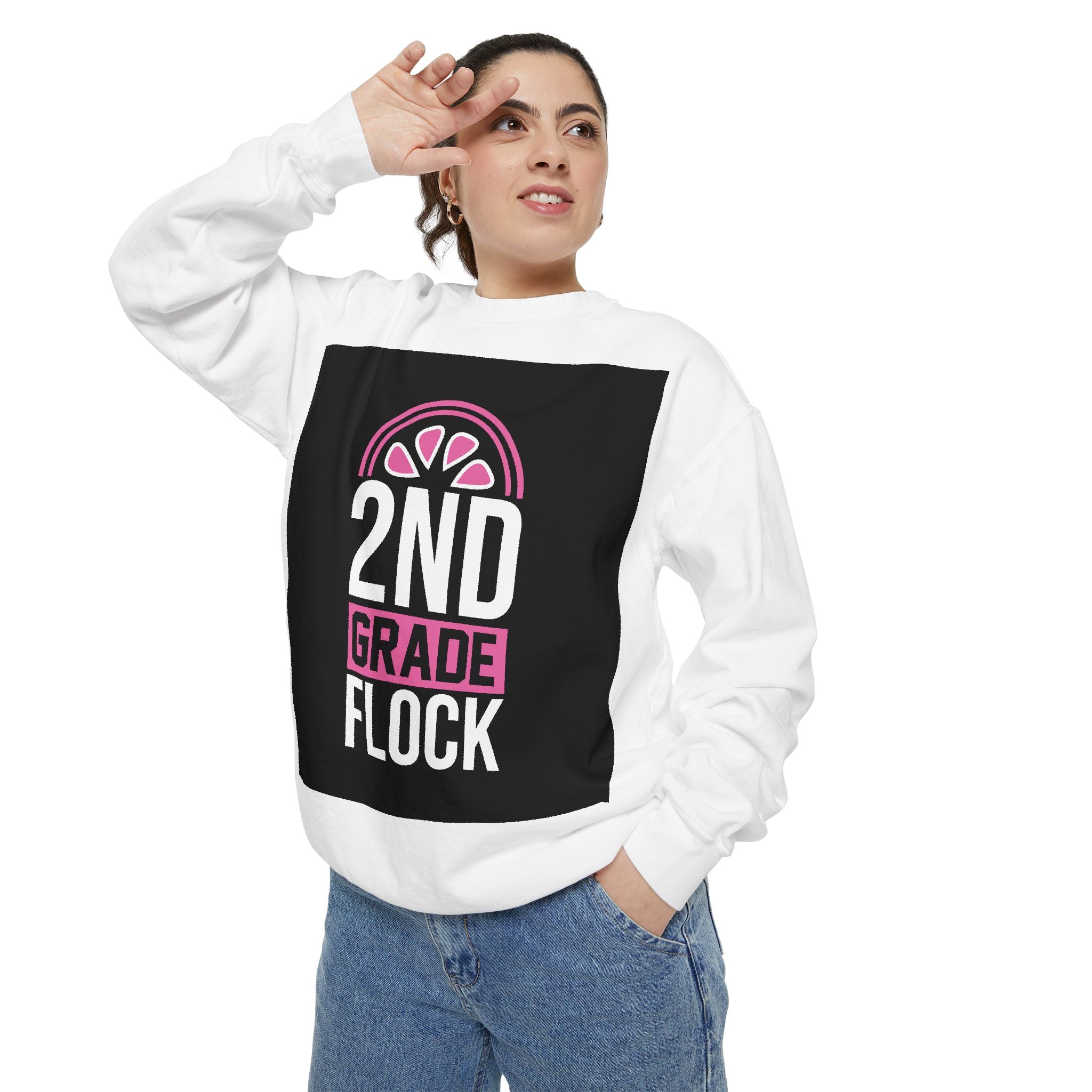 Unisex 2nd Grade Flock Sweatshirt | Perfect for Teachers, Back to School, Classroom, Gift for Kids, Cozy Style