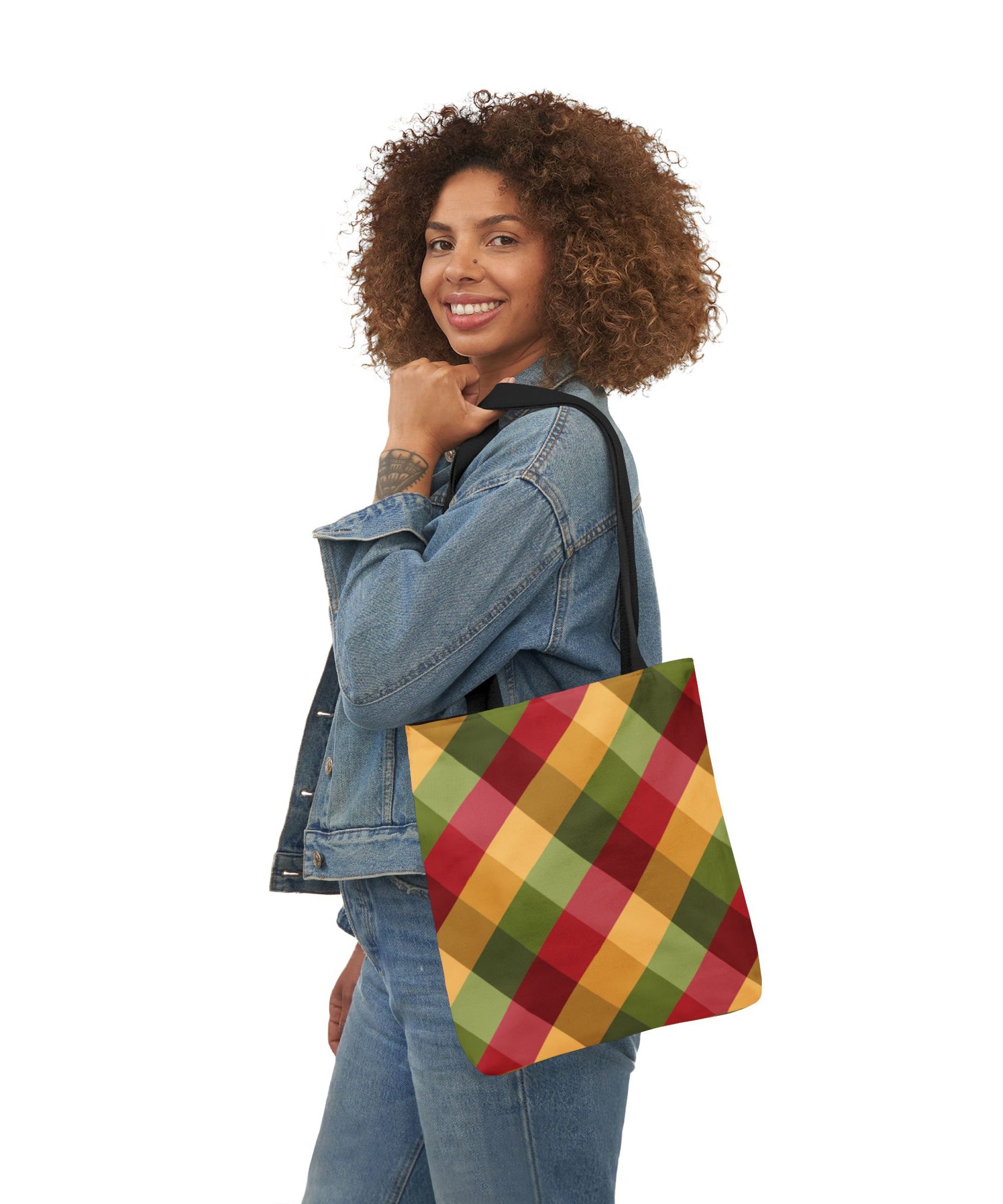Vibrant Geometric Angle Design Canvas Tote