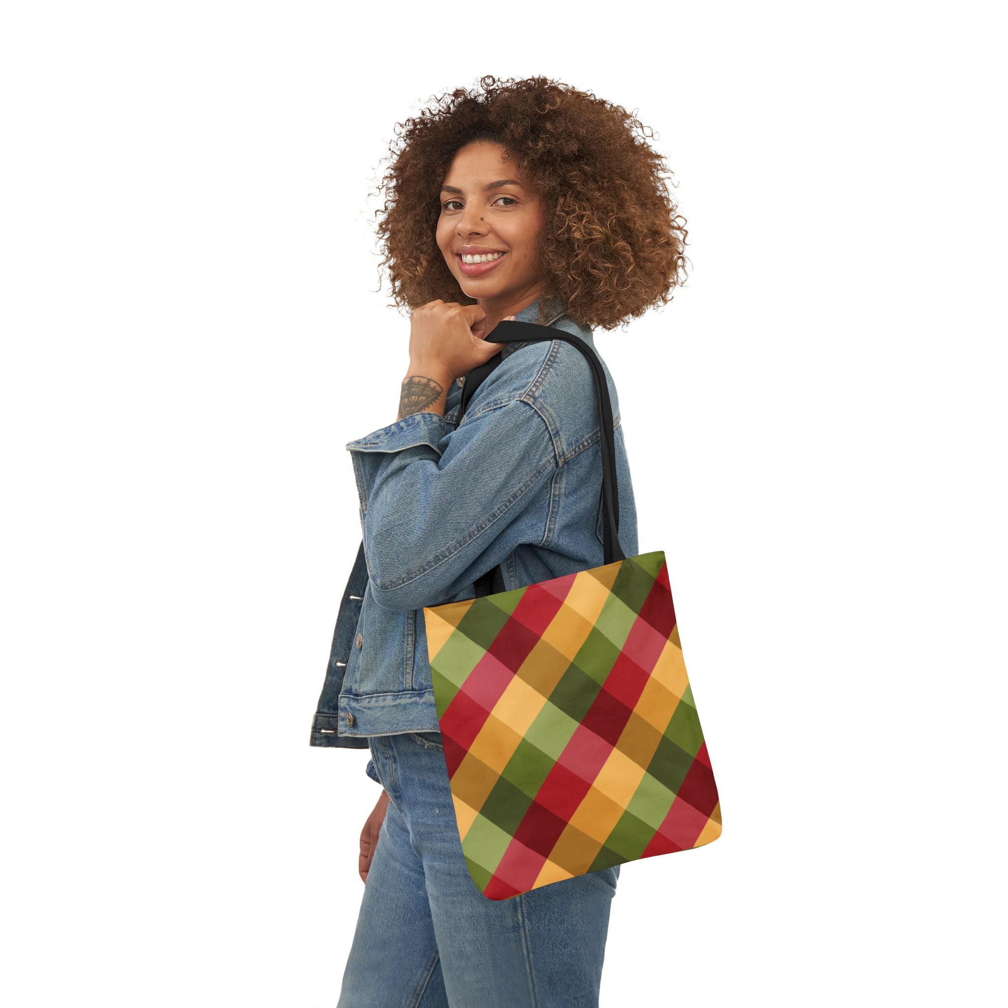 Vibrant Geometric Angle Design Canvas Tote