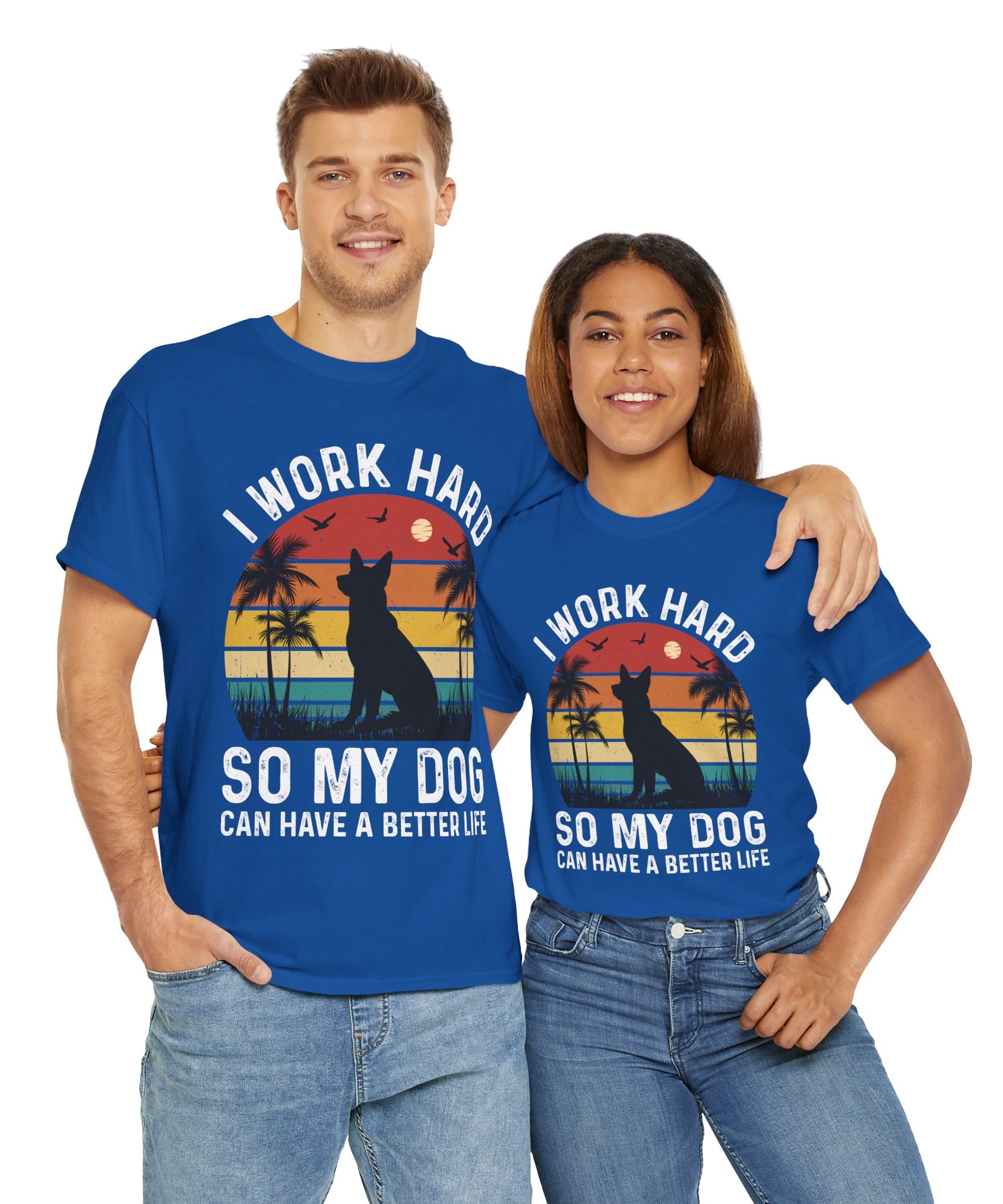 Retro Dog Lover Tee - Work Hard for My Pet