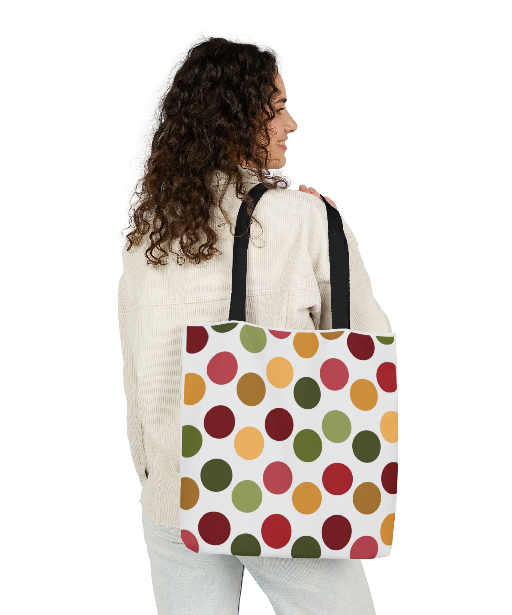 Colorful Polka Dot Canvas Tote Bag | Gallory Hive