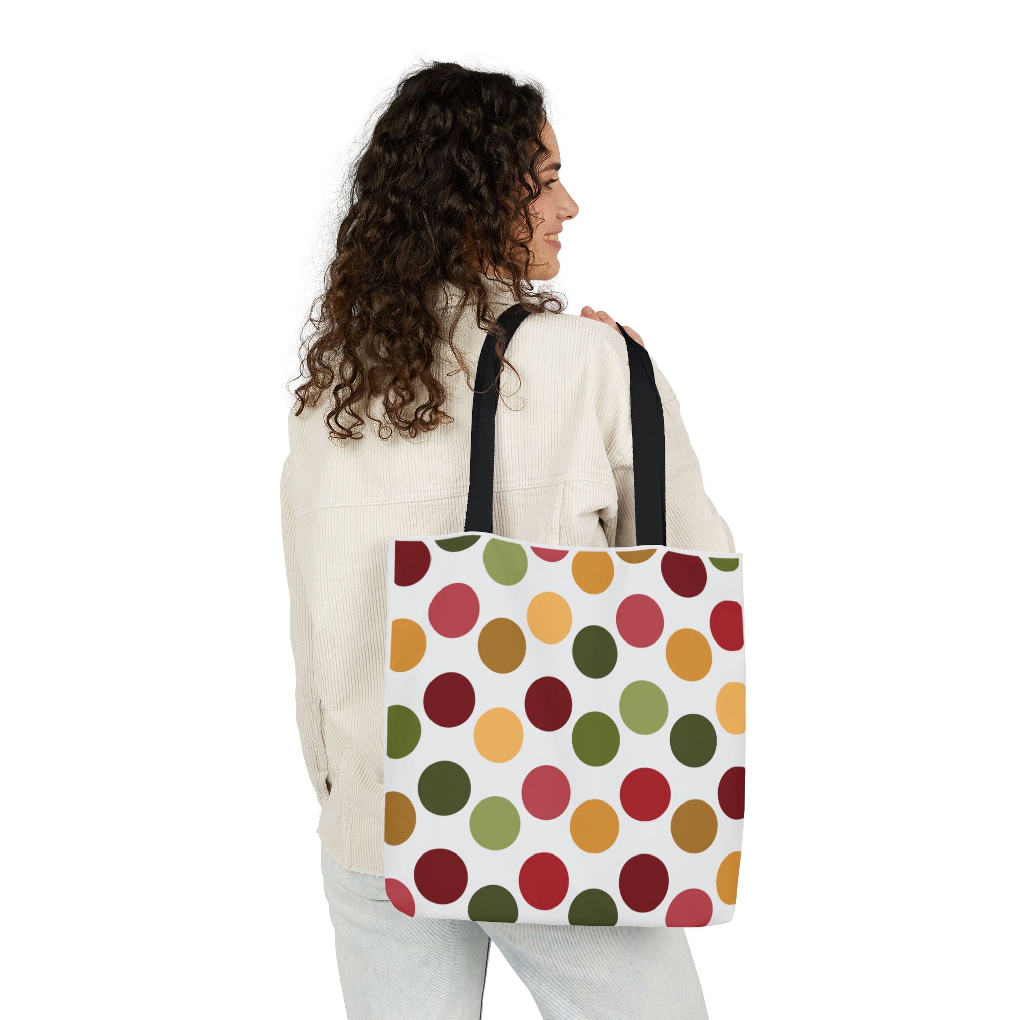 Colorful Polka Dot Canvas Tote Bag | Gallory Hive