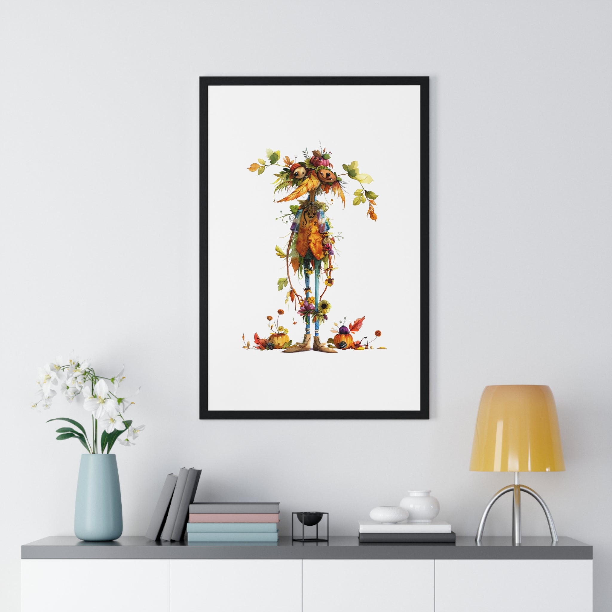 Pumpkin Parade – Whimsical Autumn Wooden Framed Wall Art