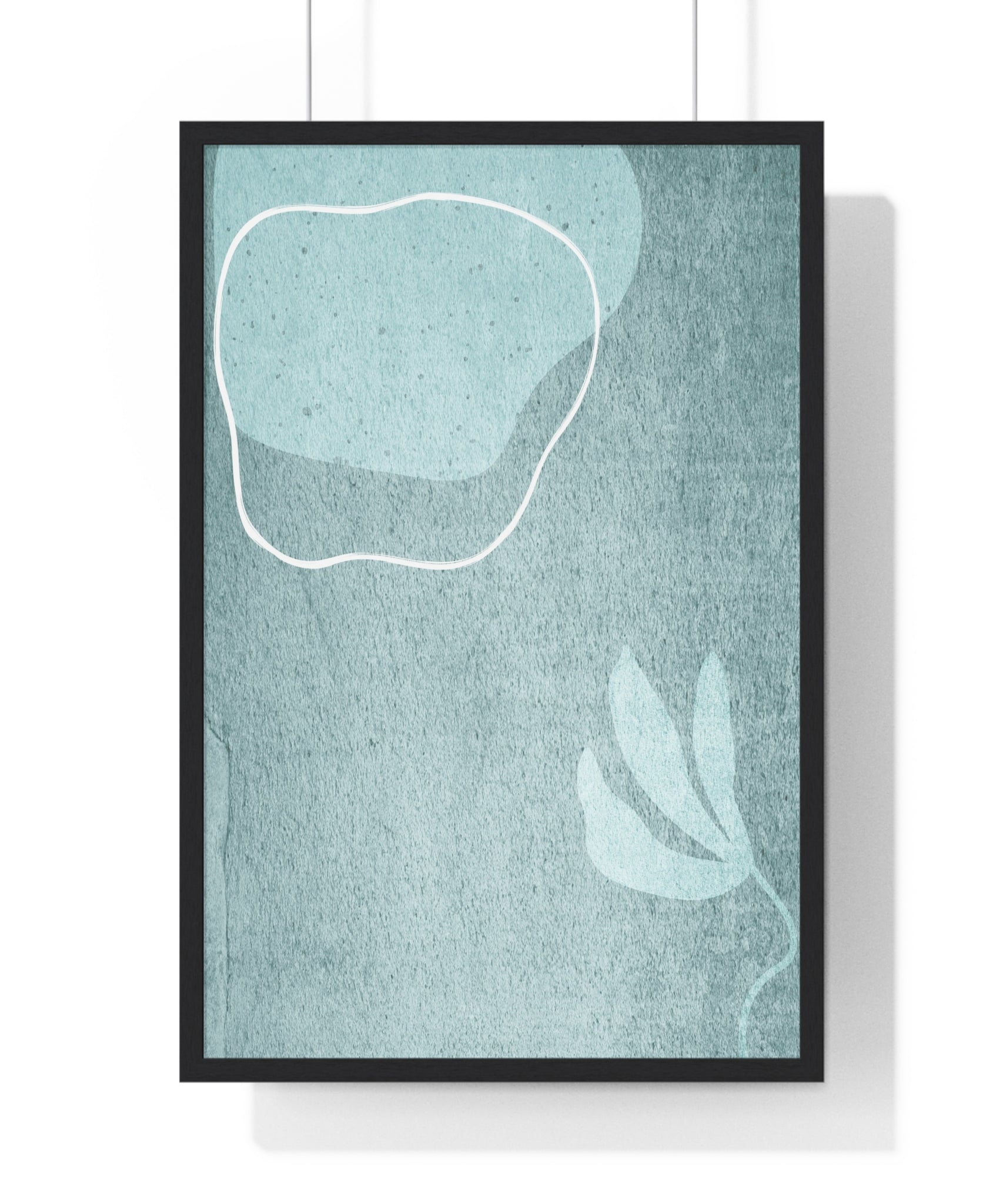 Contemporary Botanical Leaf Abstract Art on Premium Wood Frames – Matte Museum Posters