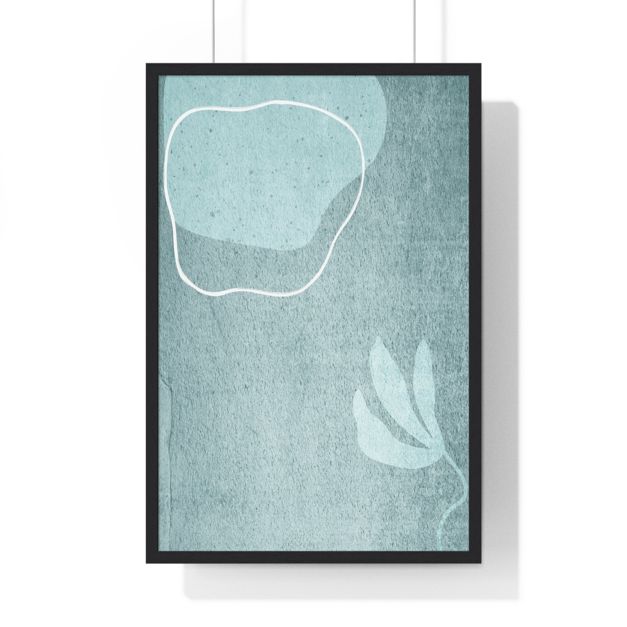 Contemporary Botanical Leaf Abstract Art on Premium Wood Frames – Matte Museum Posters