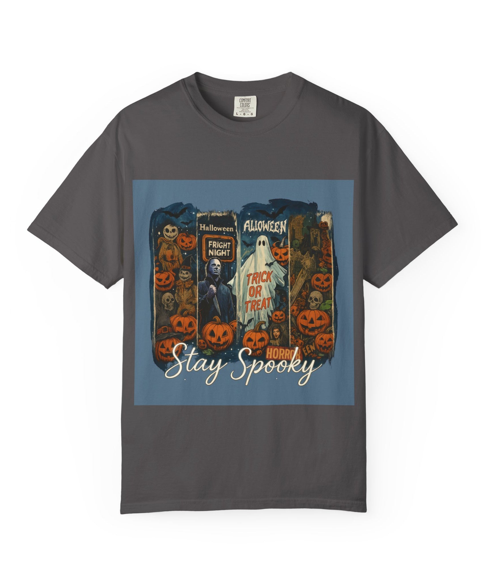 Stay Spooky Halloween Horror T-Shirt – Retro Slasher, Ghost, Pumpkins & Fright Night Design - Gallory Hive