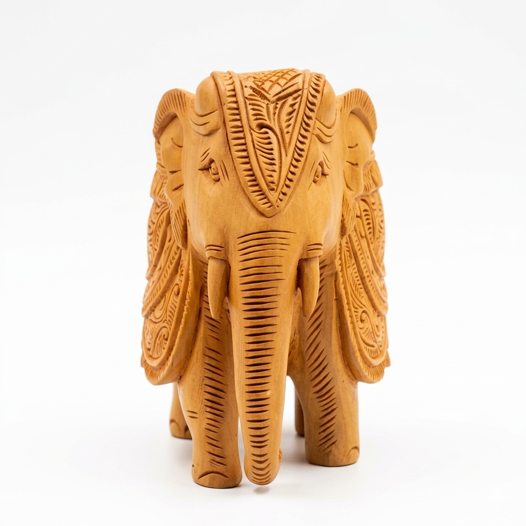 Handcrafted Wooden Elephant Sculpture | Gallory Hive