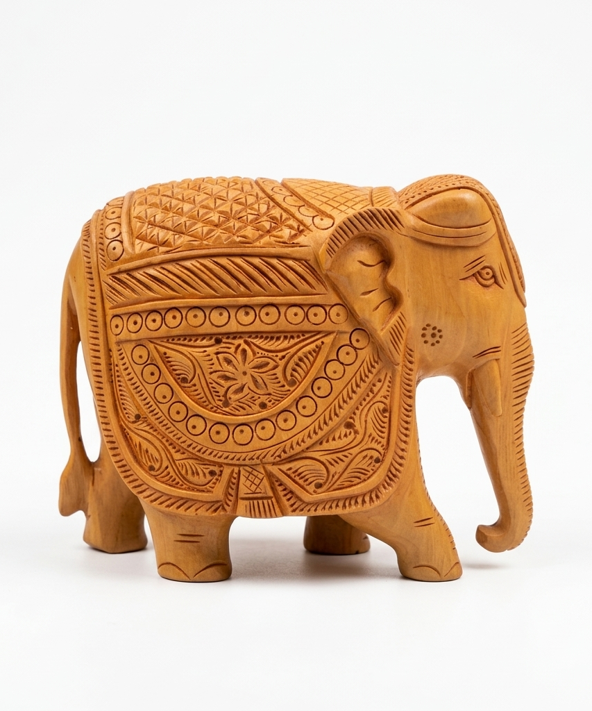 Handcrafted Wooden Elephant Sculpture | Gallory Hive