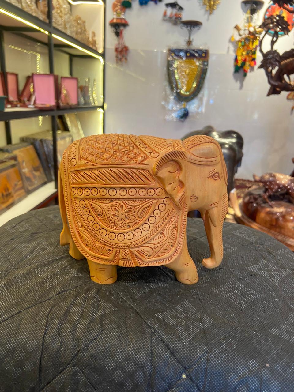 Handcrafted Wooden Elephant Sculpture | Gallory Hive