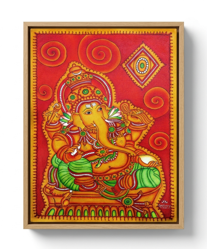 Premium Lord Ganesha Canvas Drawing Wall Art | Gallory Hive