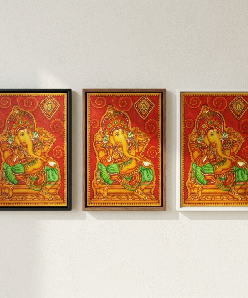 Premium Lord Ganesha Canvas Drawing Wall Art | Gallory Hive