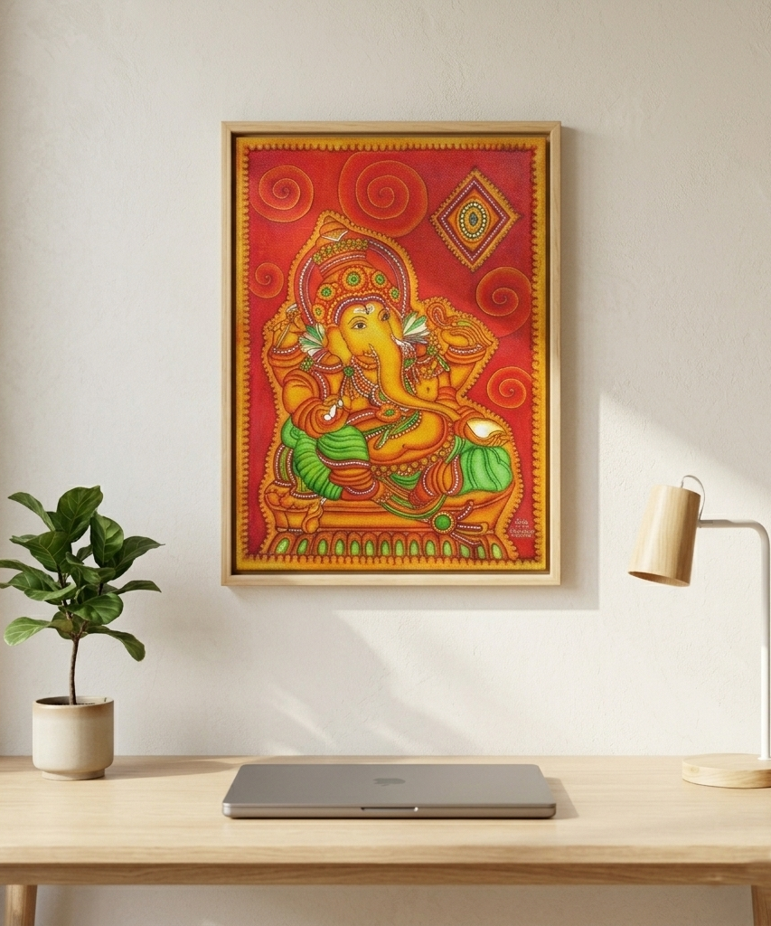 Premium Lord Ganesha Canvas Drawing Wall Art | Gallory Hive