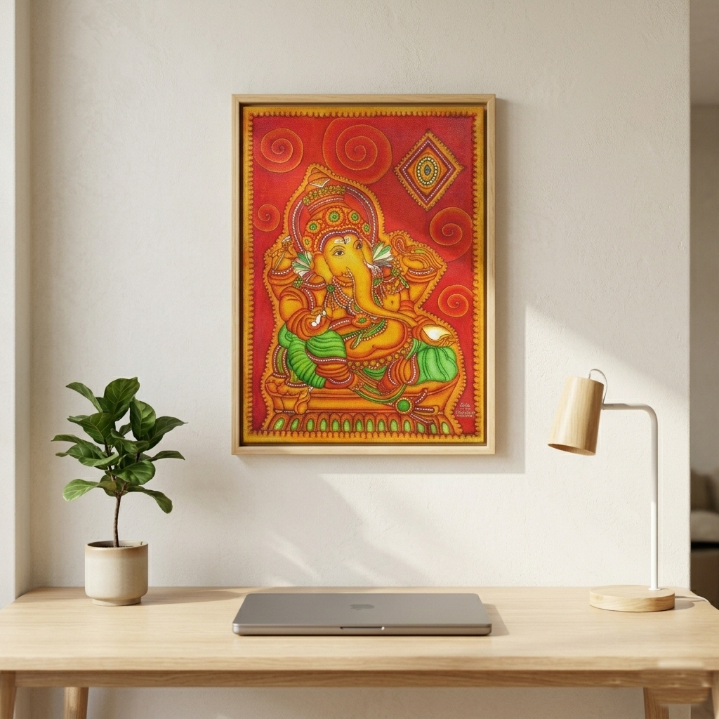 Premium Lord Ganesha Canvas Drawing Wall Art | Gallory Hive