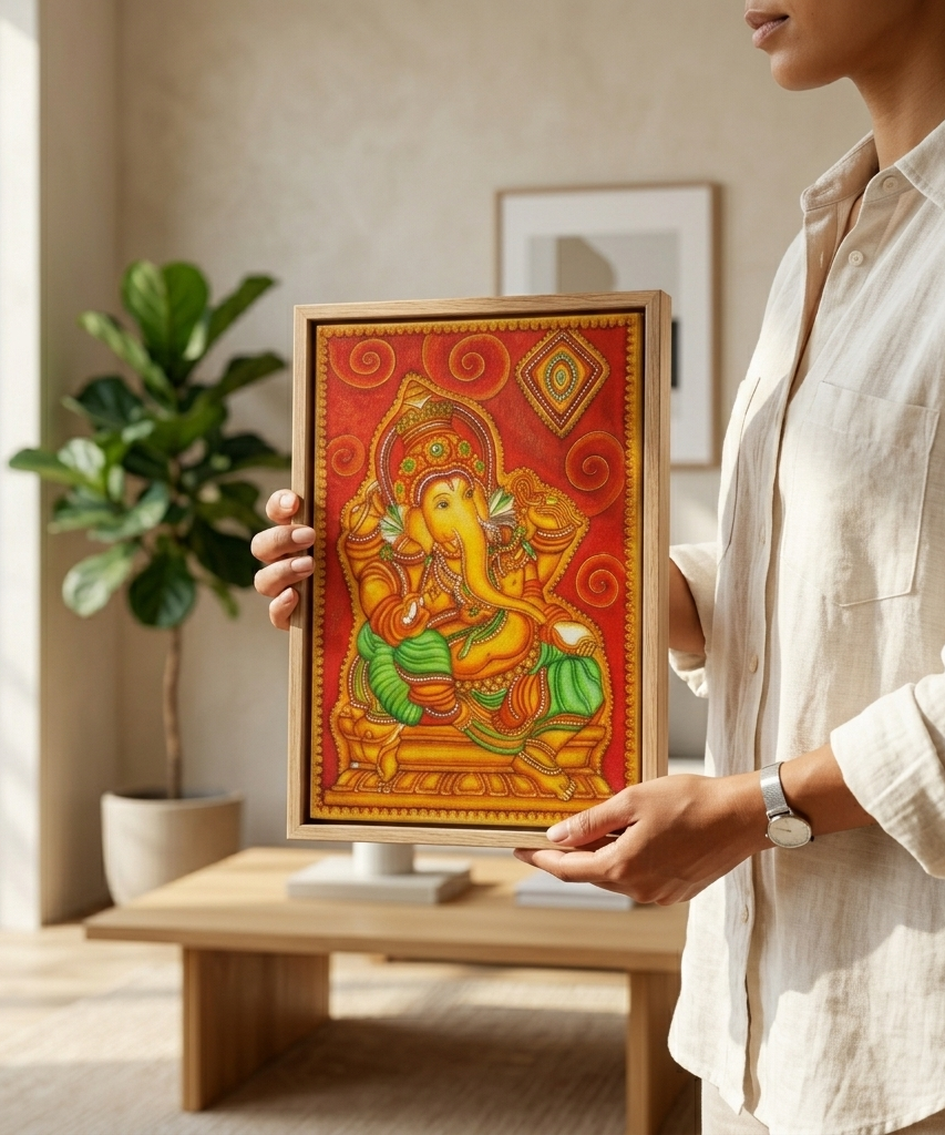 Premium Lord Ganesha Canvas Drawing Wall Art | Gallory Hive