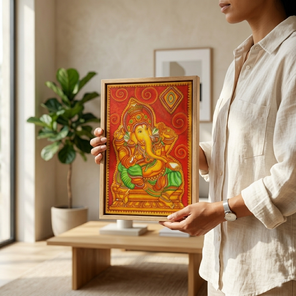 Premium Lord Ganesha Canvas Drawing Wall Art | Gallory Hive